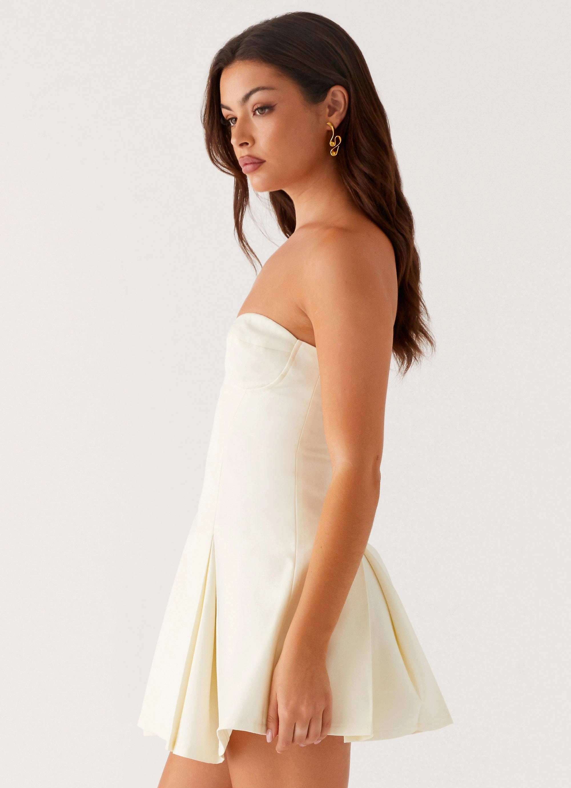 Floor-Length Victoria Strapless Mini Dress - Butter