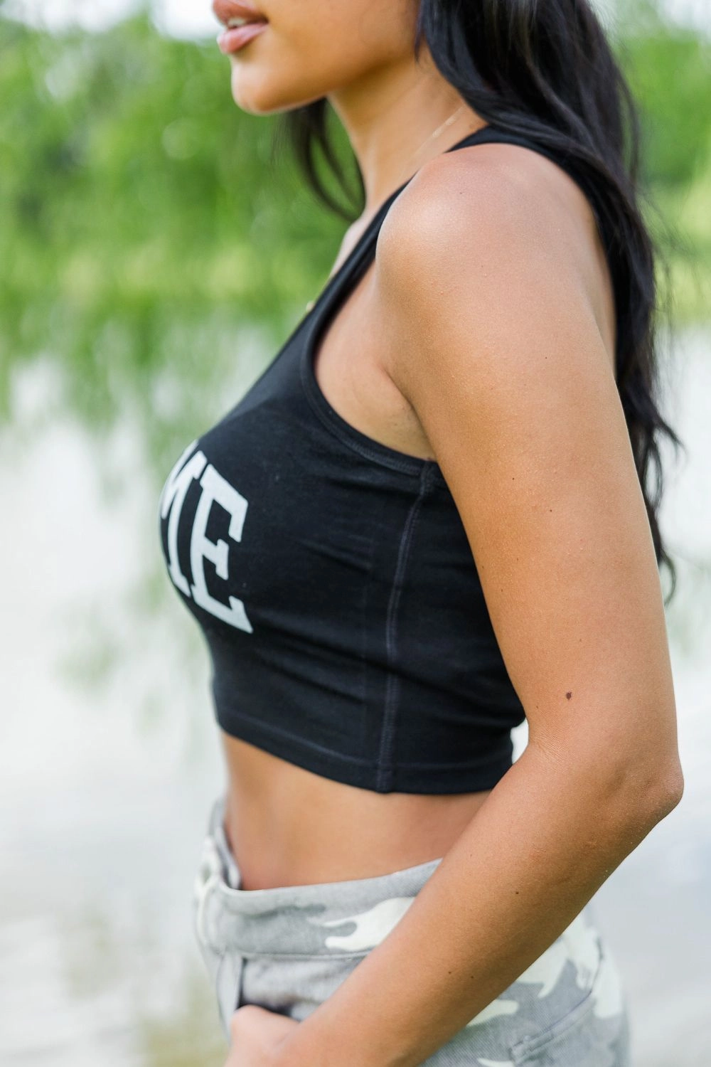 Biodegradable material BreathableMoistureBarrier Beer Me Racerback Tank - Black