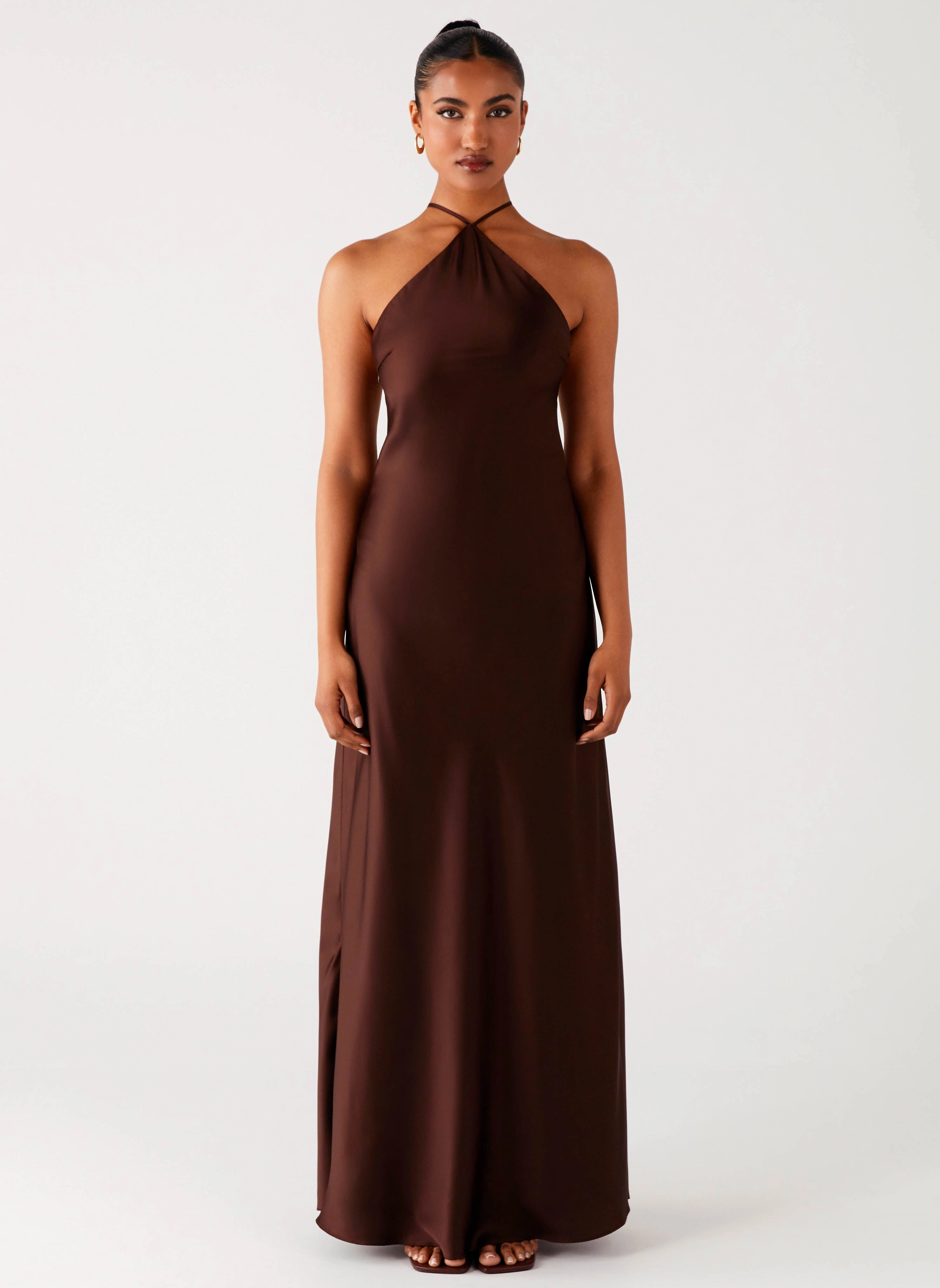 Tulama Maxi Dress - Chocolate Comfy Detail
