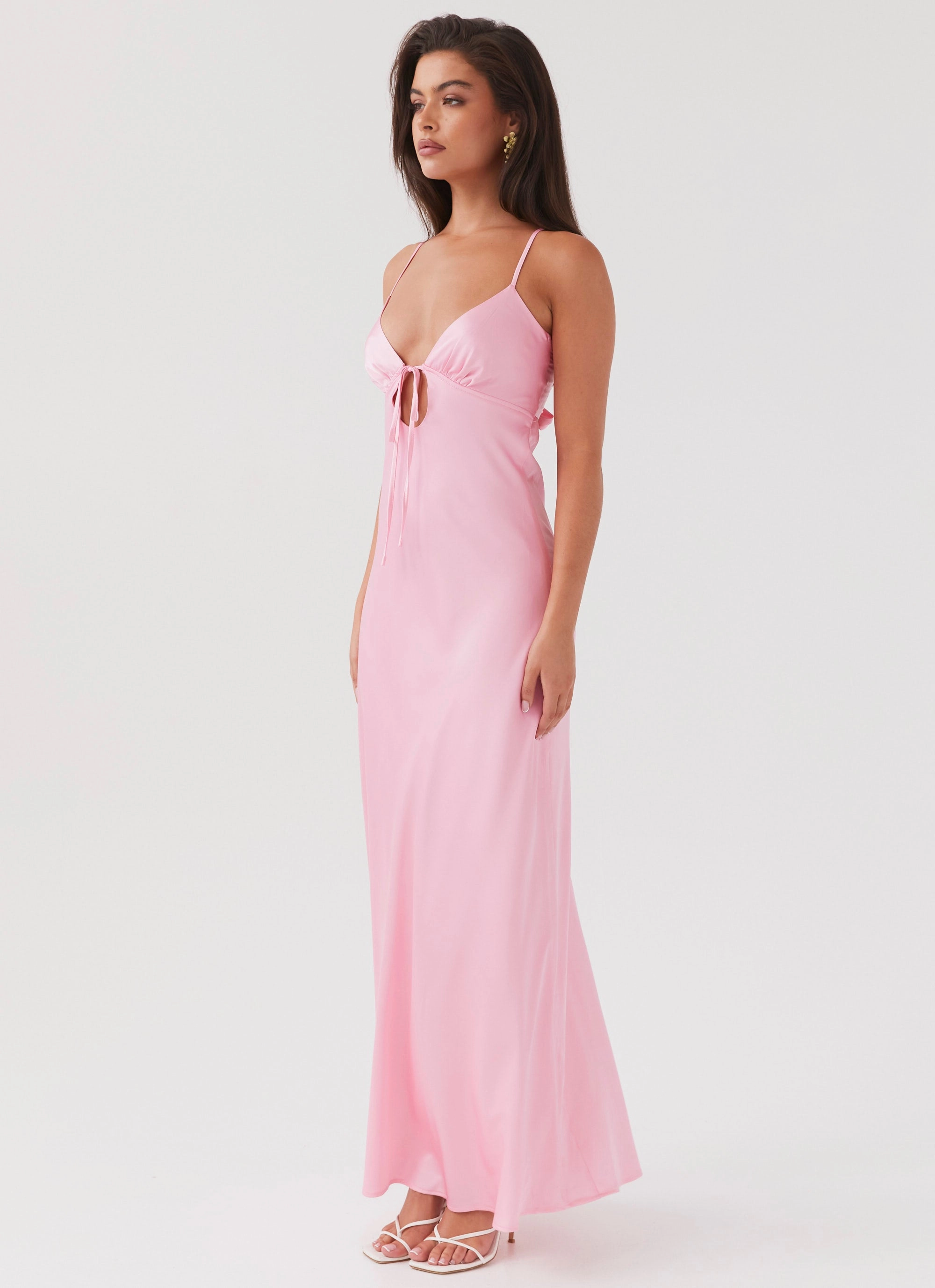 Flora Satin Maxi Dress - Candy Edgy Twist