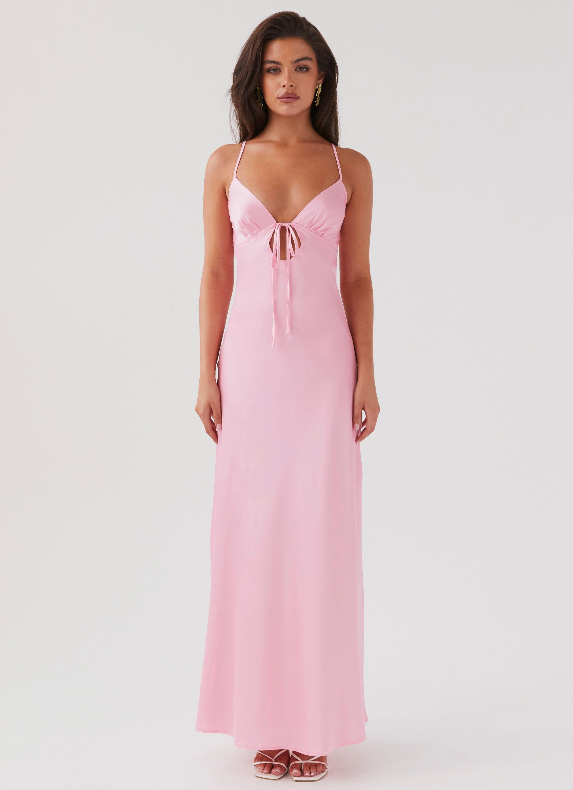 Flora Satin Maxi Dress - Candy Shore Time