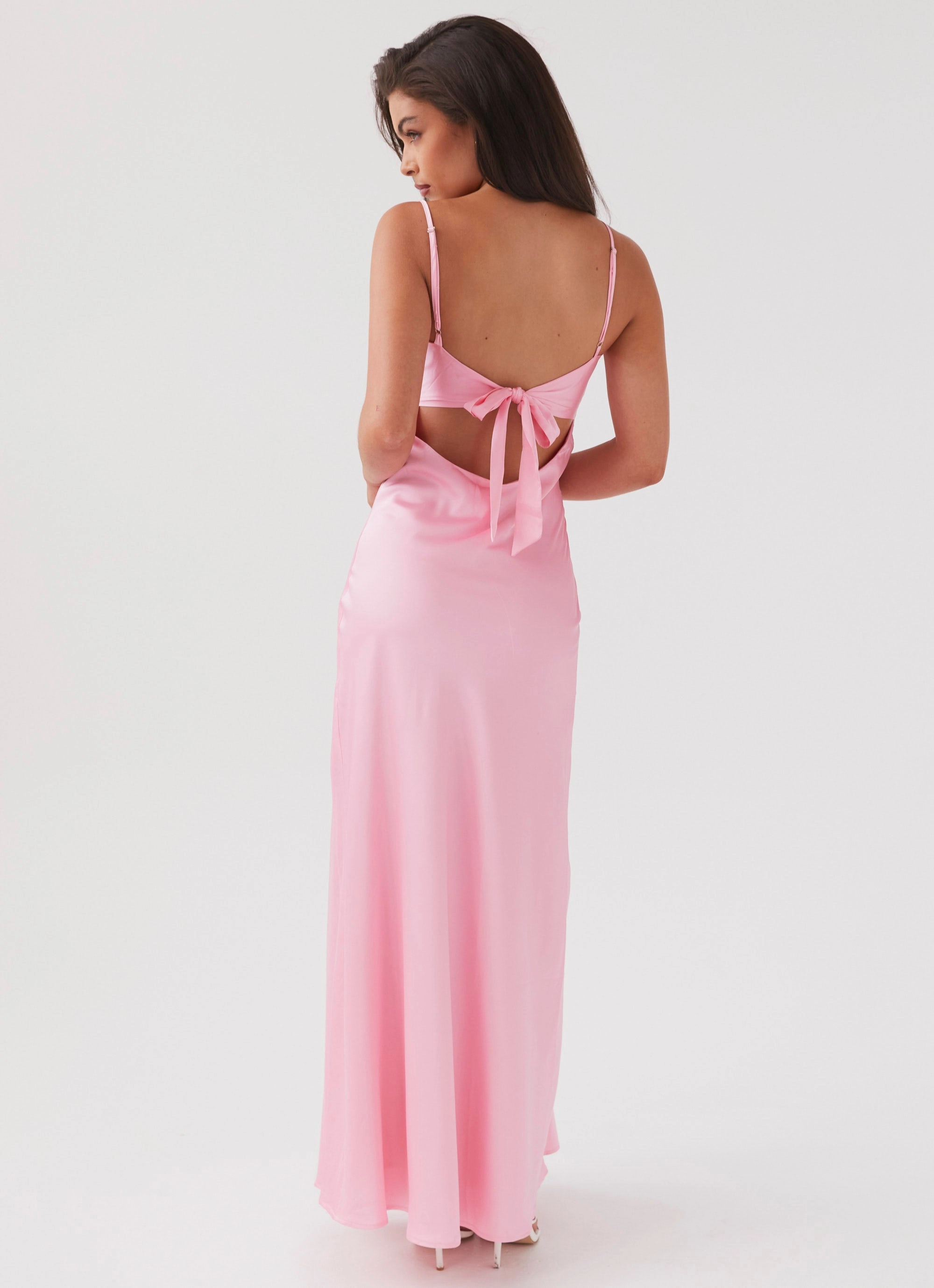 Perfect Wearable Travel Edge Flora Satin Maxi Dress - Candy