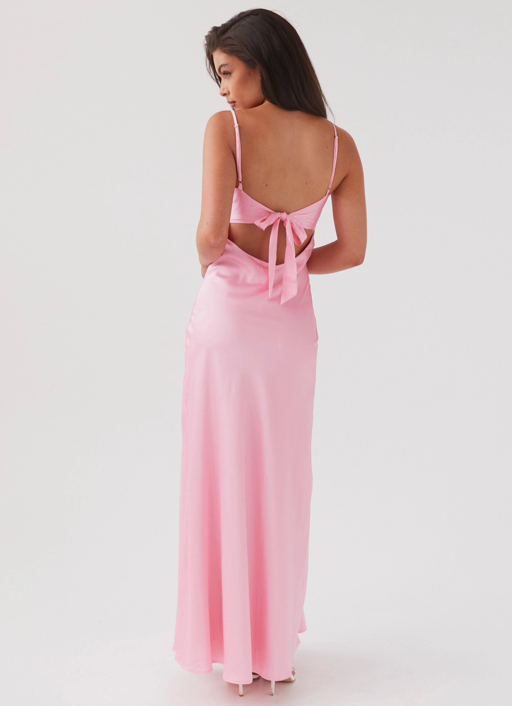 Flora Satin Maxi Dress - Candy Cool Elegance