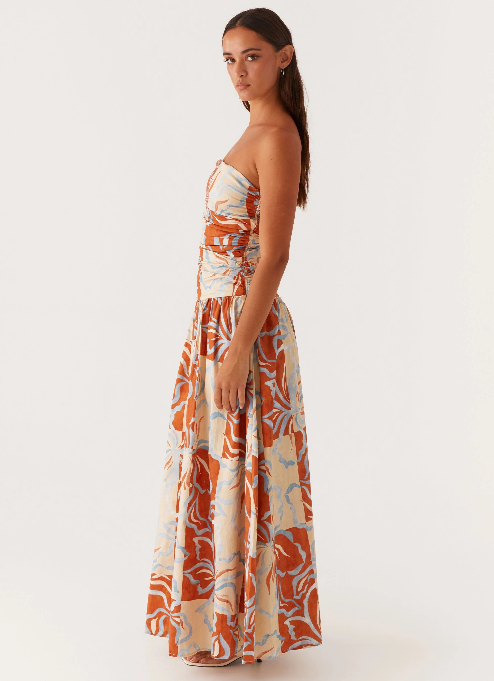 Comfort and style Carmel Maxi Dress - Orange Blue Floral