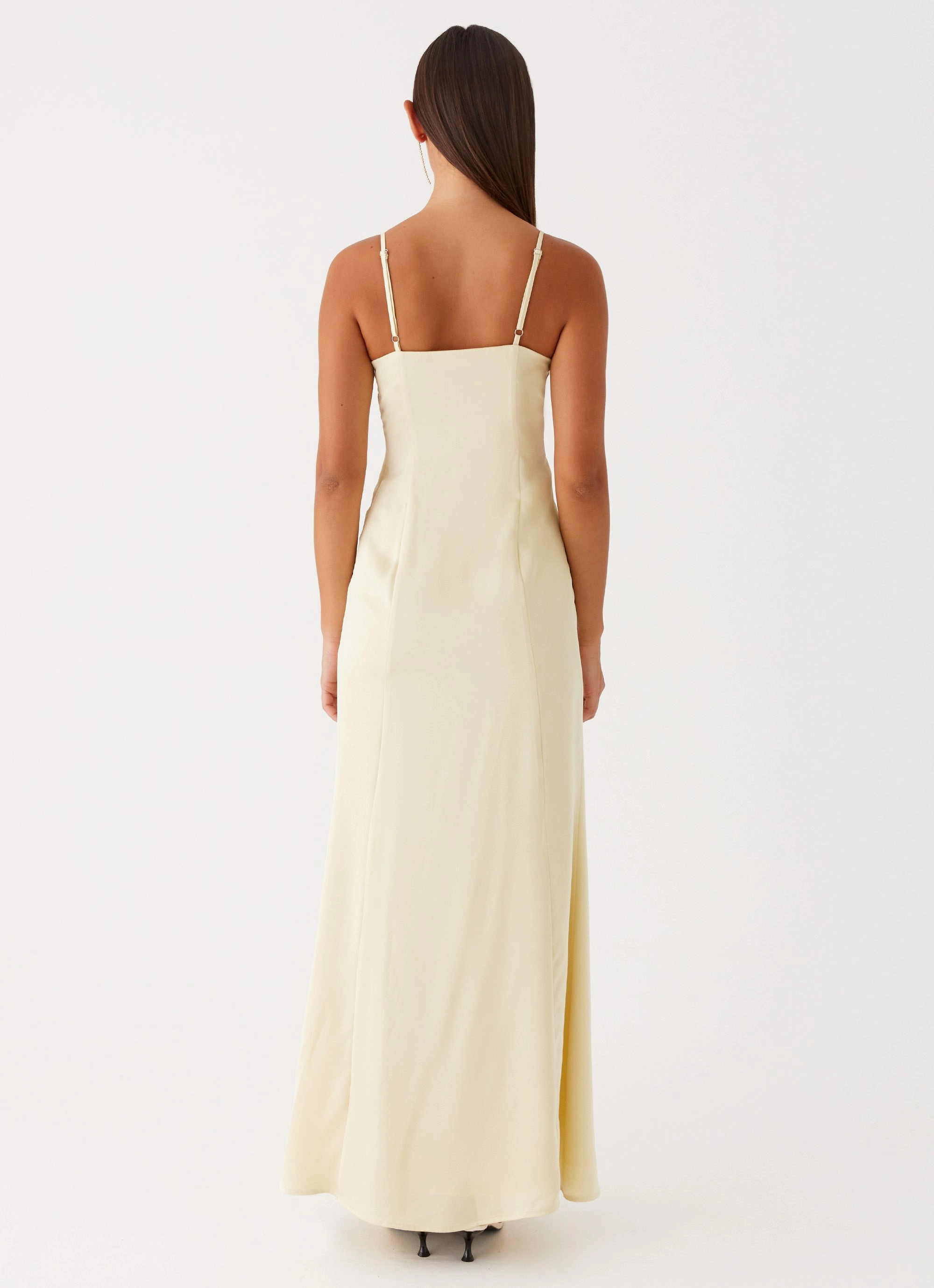 Crisp Detail Miss Bloom Maxi Dress - Lemon