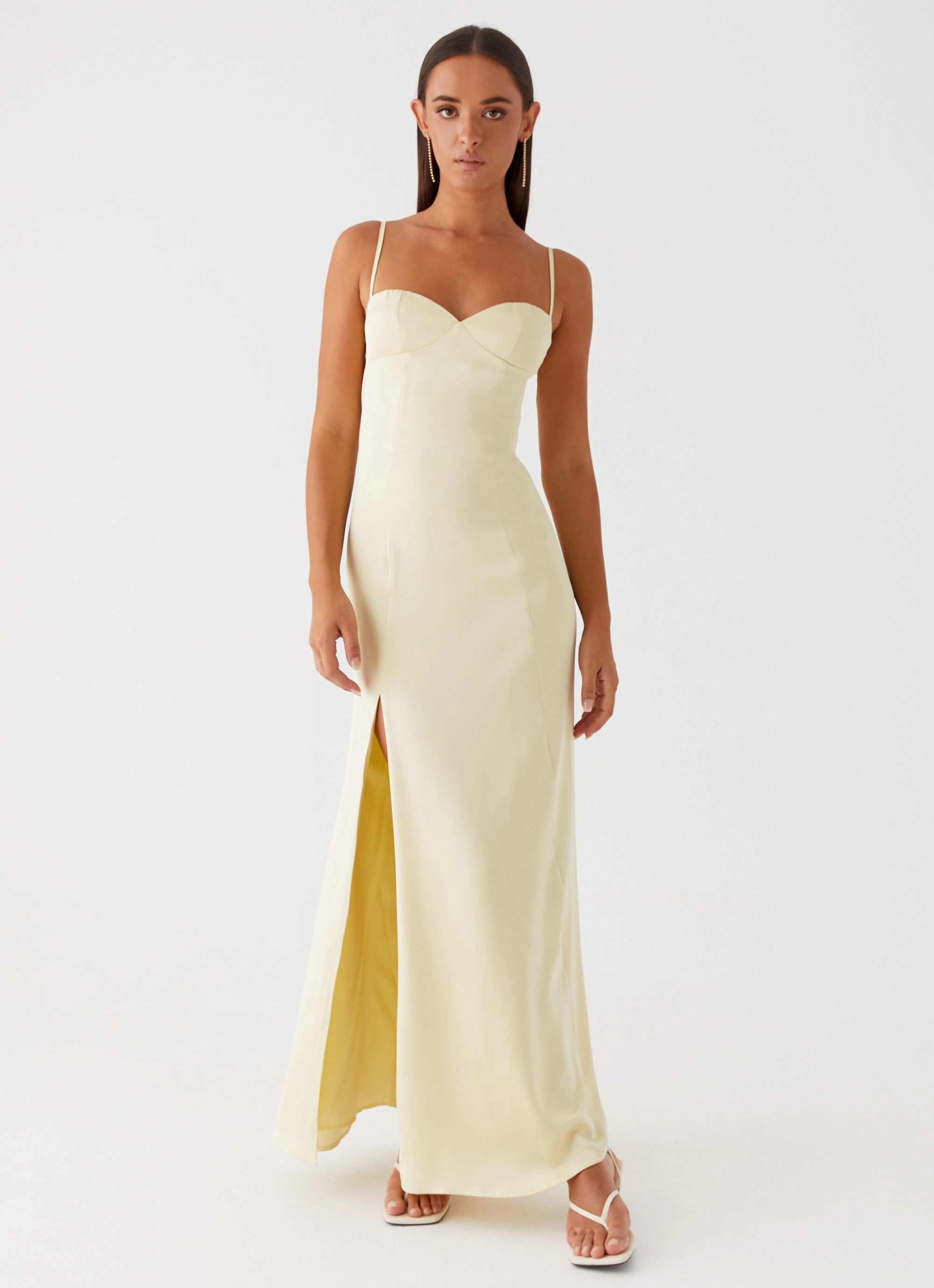 Flare Breeze Fluid movement Miss Bloom Maxi Dress - Lemon