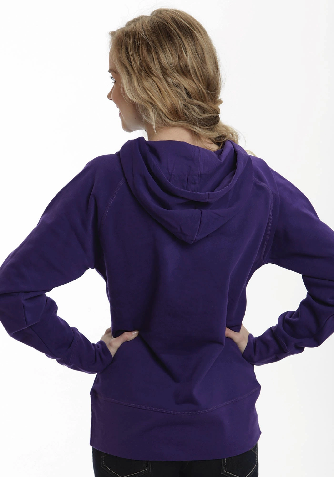 Layered Wearable Ouray Womens Purple 100% Cotton USA Asymmetric Hoodie