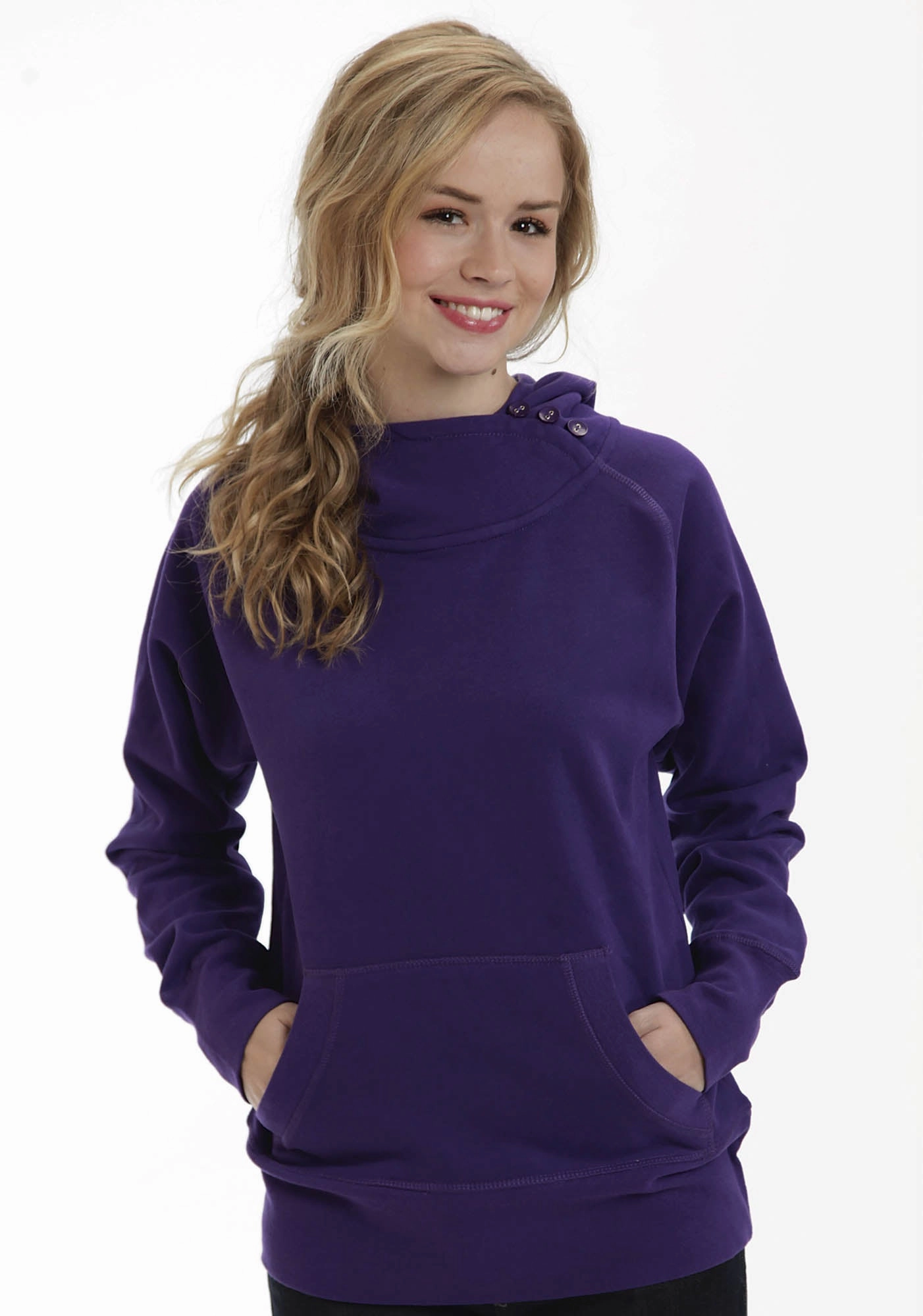 Chilly Day Layers Lightweight Comfort Ouray Womens Purple 100% Cotton USA Asymmetric Hoodie