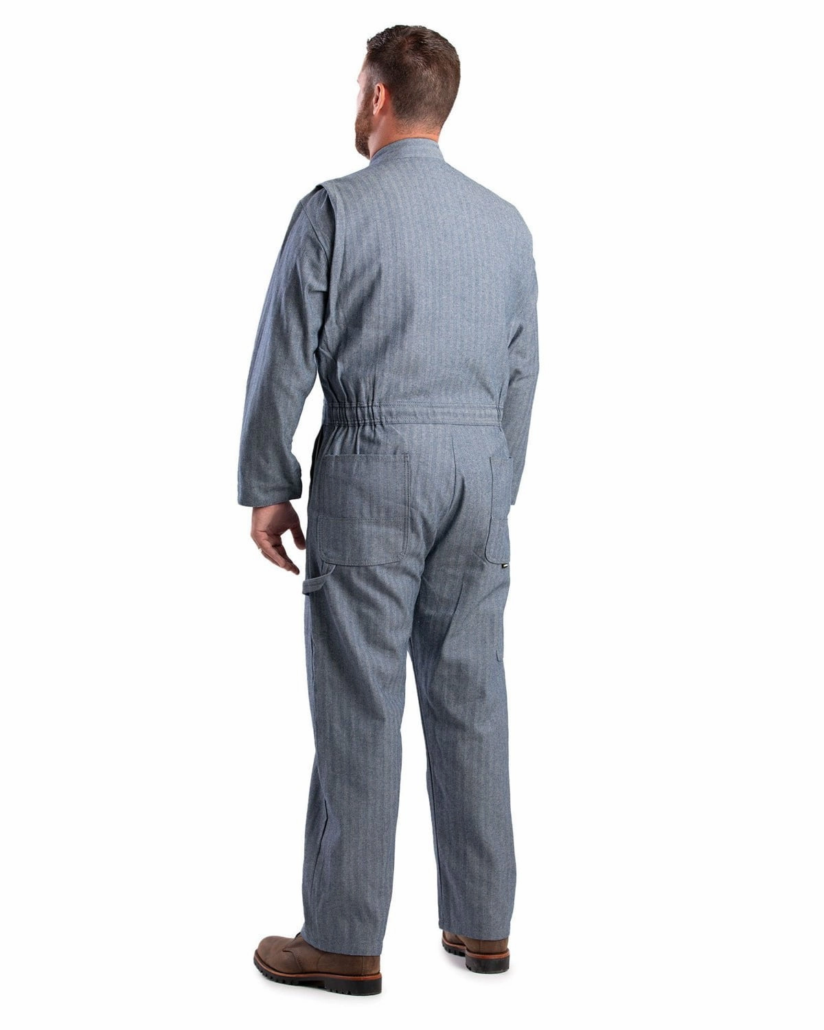 Heavyweight Warmth Berne Mens Fisher Stripe 100% Cotton Unlined Coverall