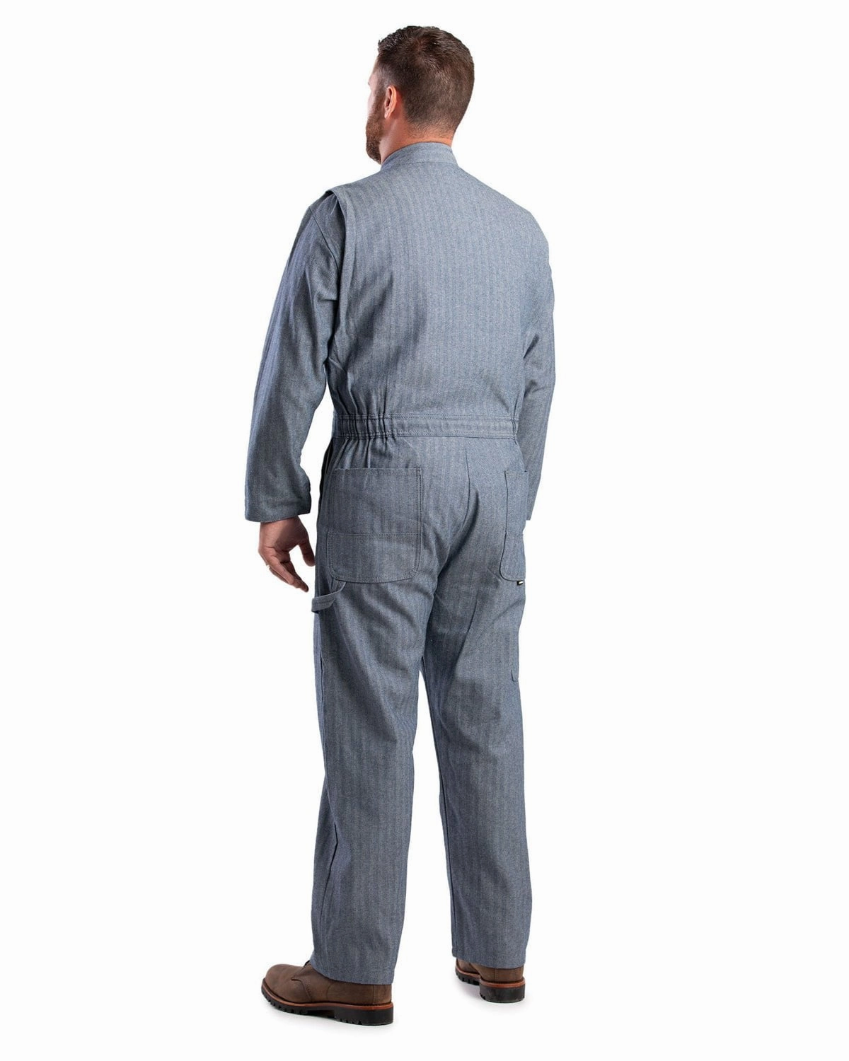 Berne Mens Fisher Stripe 100% Cotton Unlined Coverall AntiStatic Lining