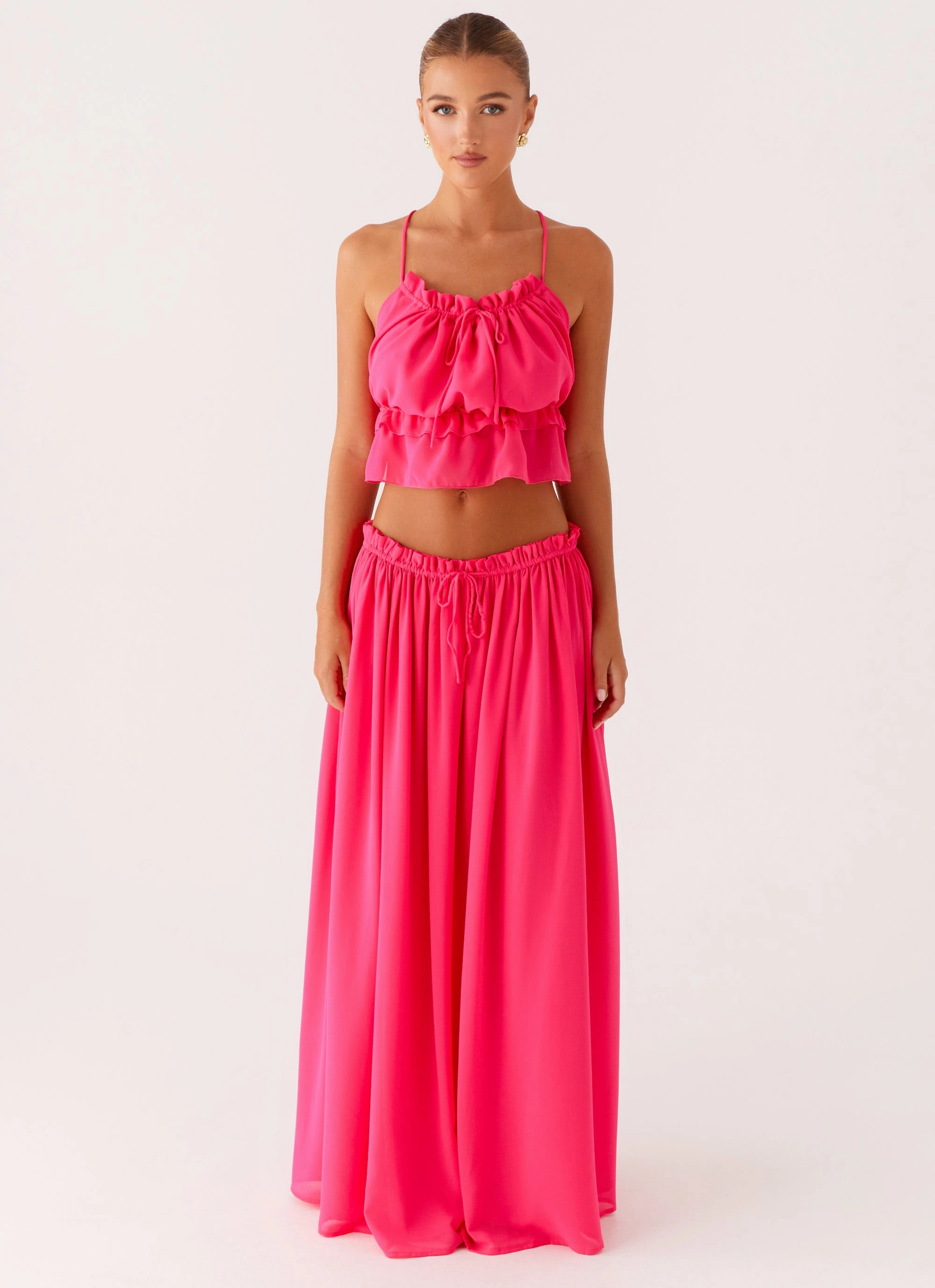 Zaya Backless Top - Fuchsia Sleeveless Tee