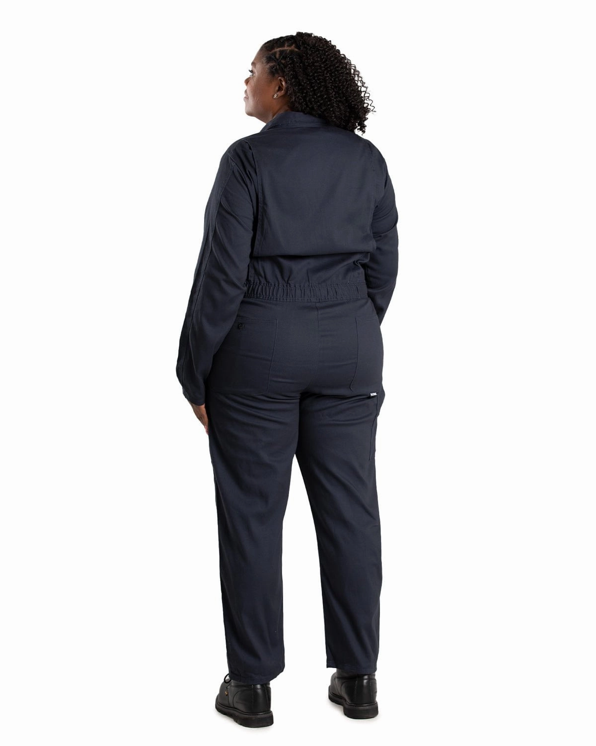 Berne Womens Highland Flex Unlined Navy Cotton Blend Work Coverall Anti Pill Technology Ultraviolet Protection Factor