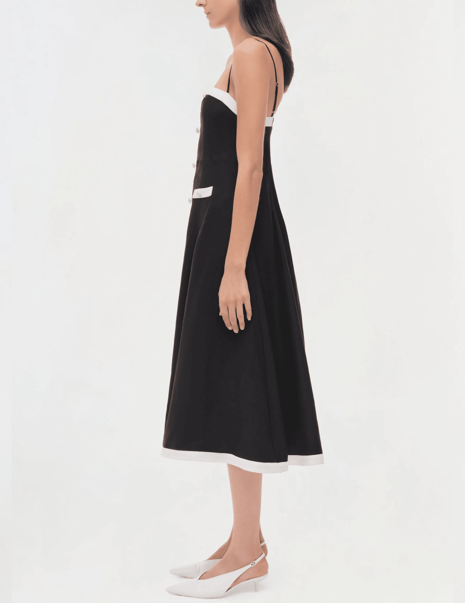 Light Aesthetic Front-Zip Simkhai Cordelia Linen Midi Dress SALE