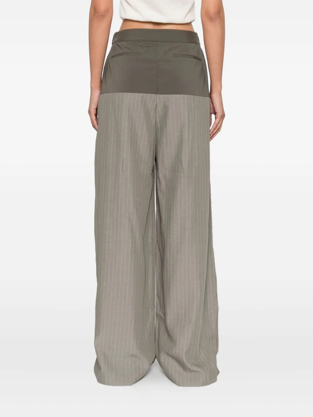 Relaxed Splice Pants in Khaki Pinstripe Trendy Fit