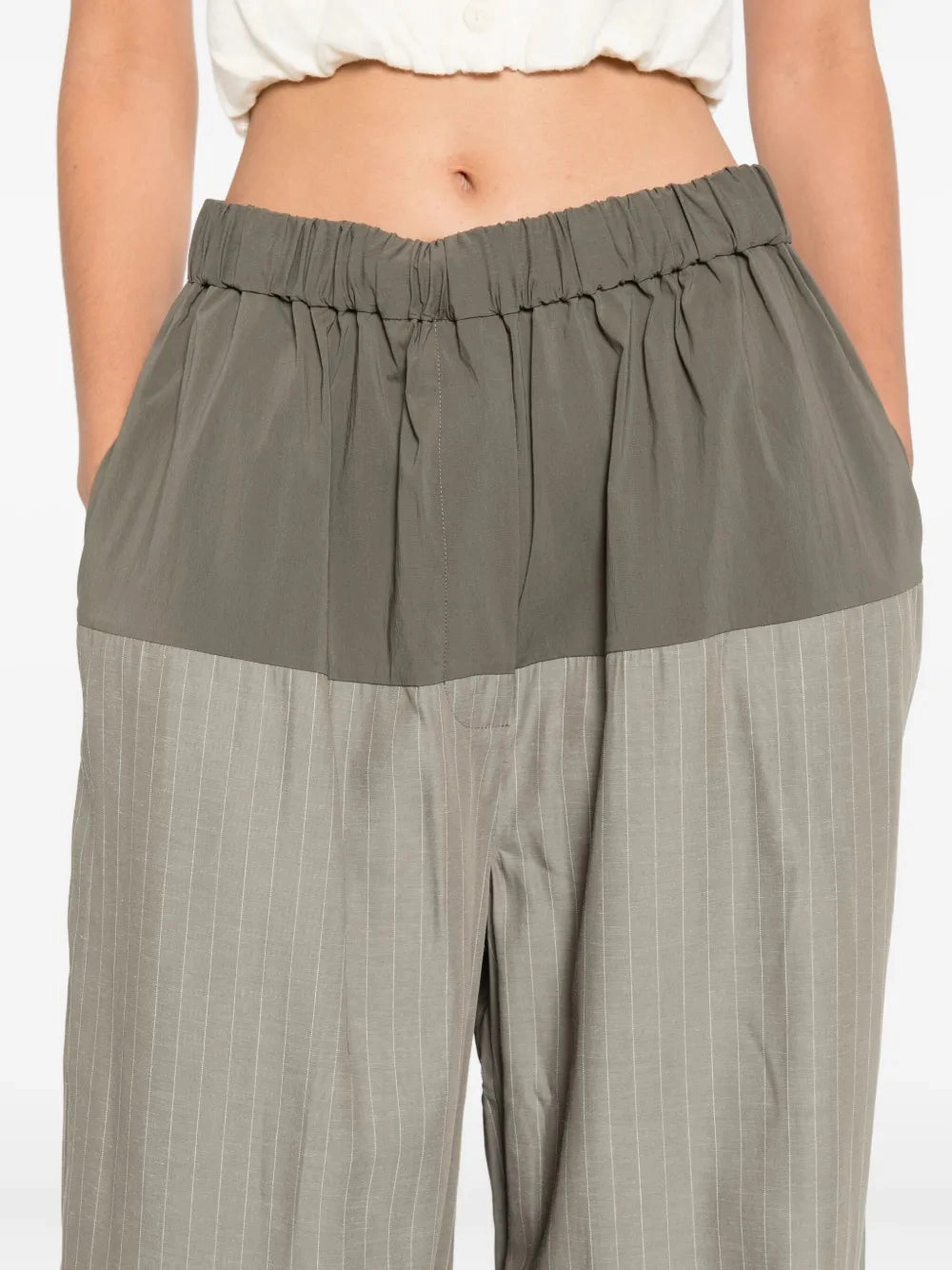 slim fit Relaxed Splice Pants in Khaki Pinstripe