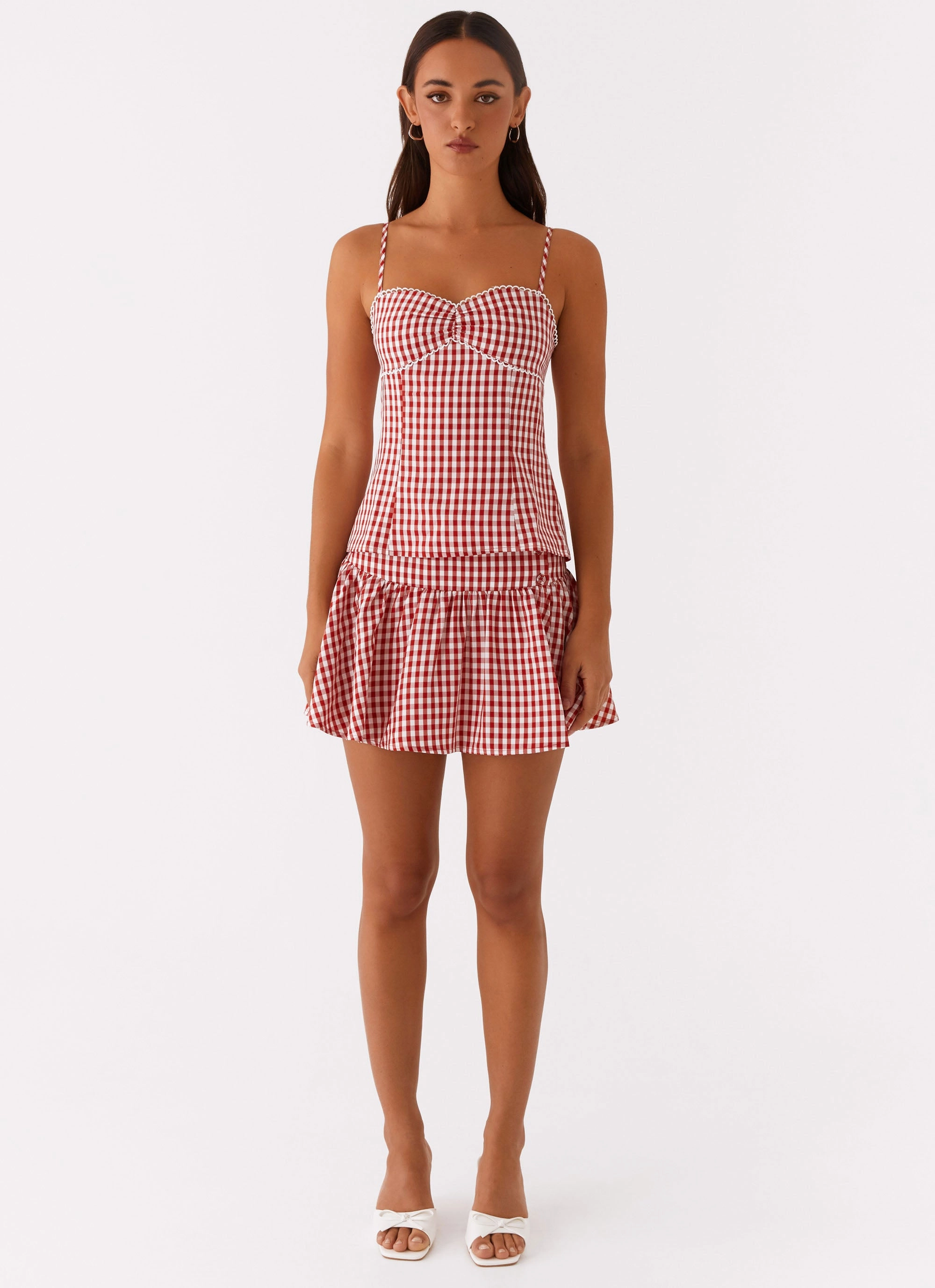 Bellamy Top - Red Gingham RelaxedFit HighDensity Weave