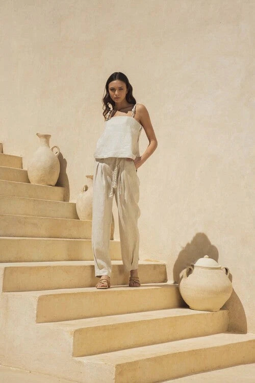 Una Vida Pants in Oatmeal Reflective Trim Options Everyday Layer