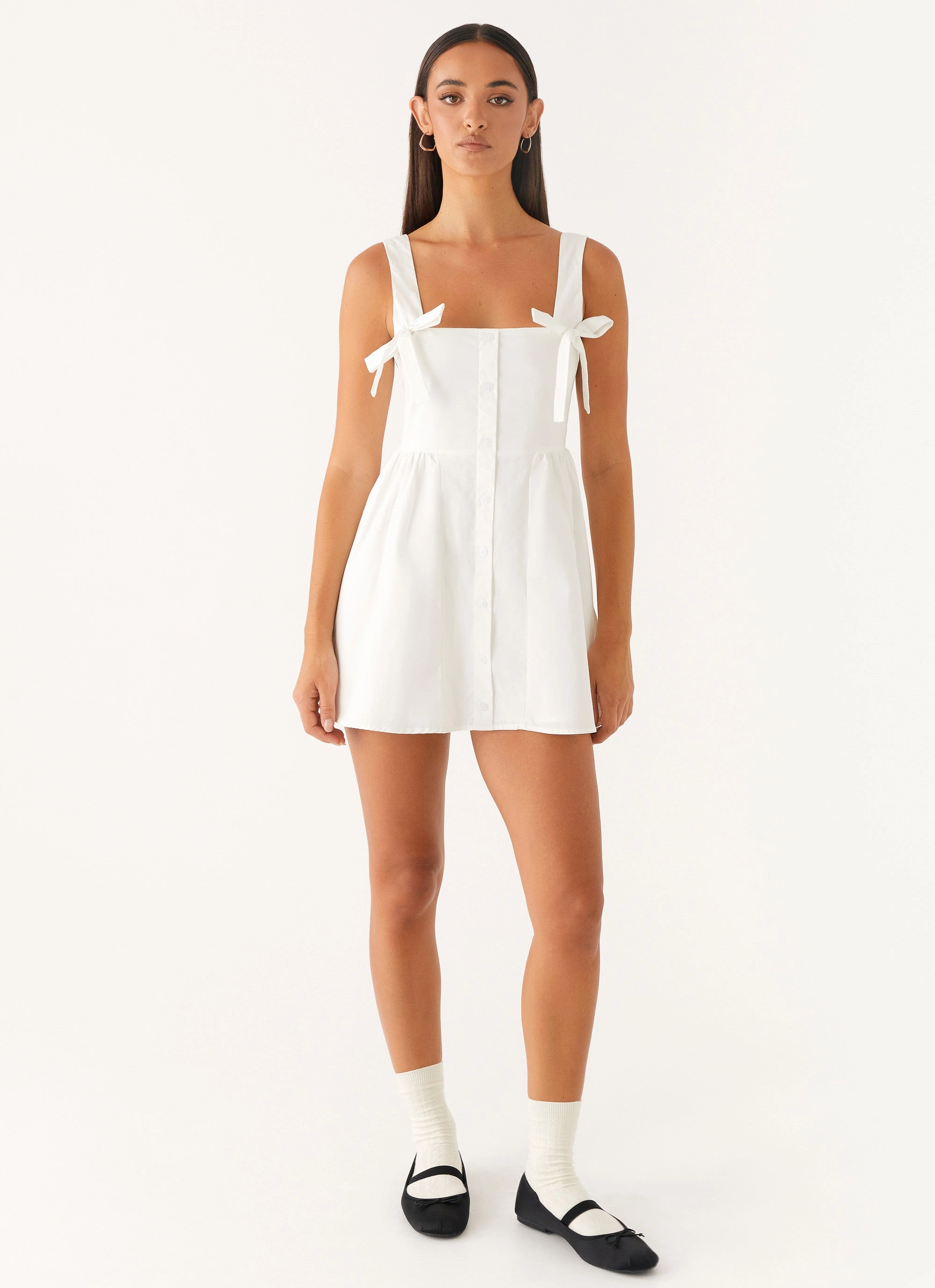Unconditional Mini Dress - White Dual Tones