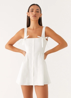 Unconditional Mini Dress - White Clean Cut Sleek Piece