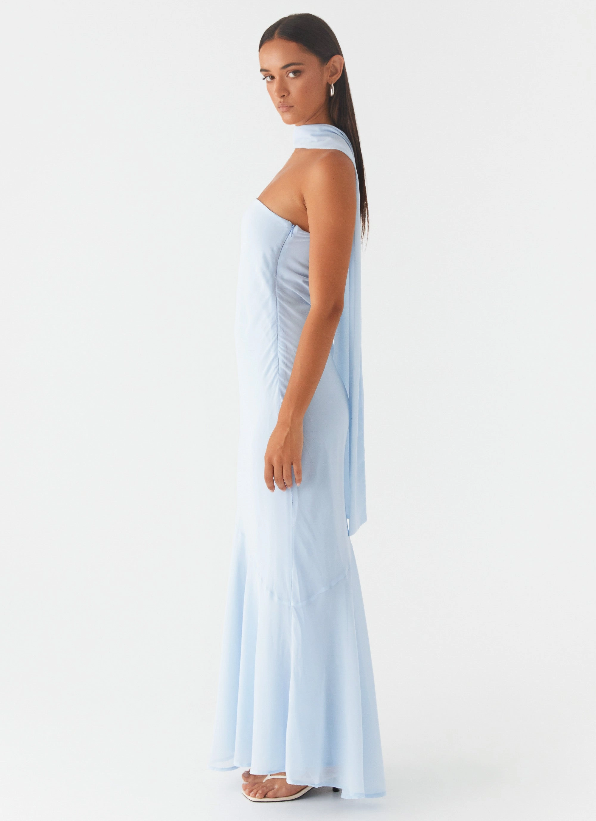 Cozy Tones Under The Pagoda Maxi Dress - Blue