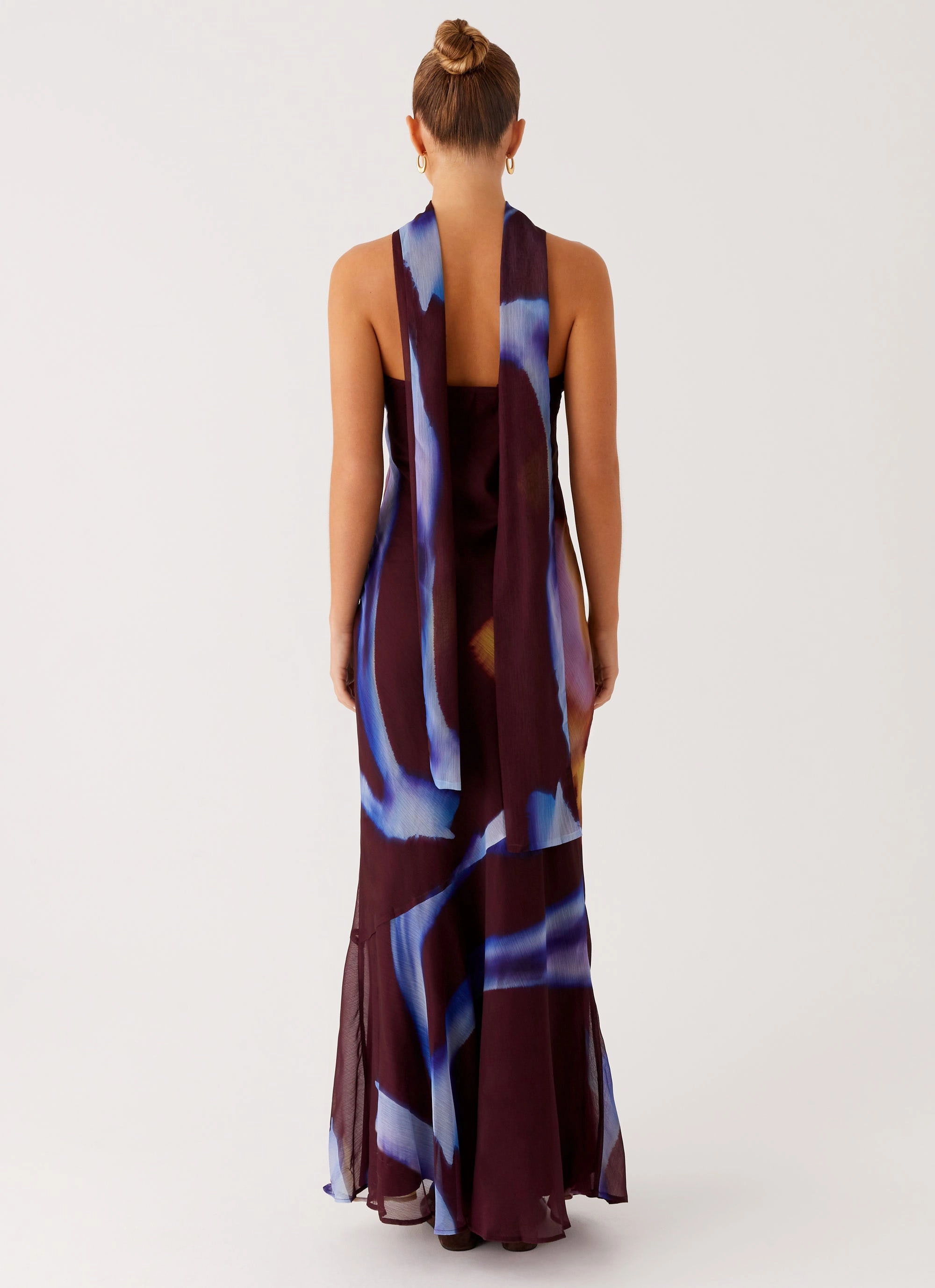 Under The Pagoda Maxi Dress - Dark Floral Light Flow