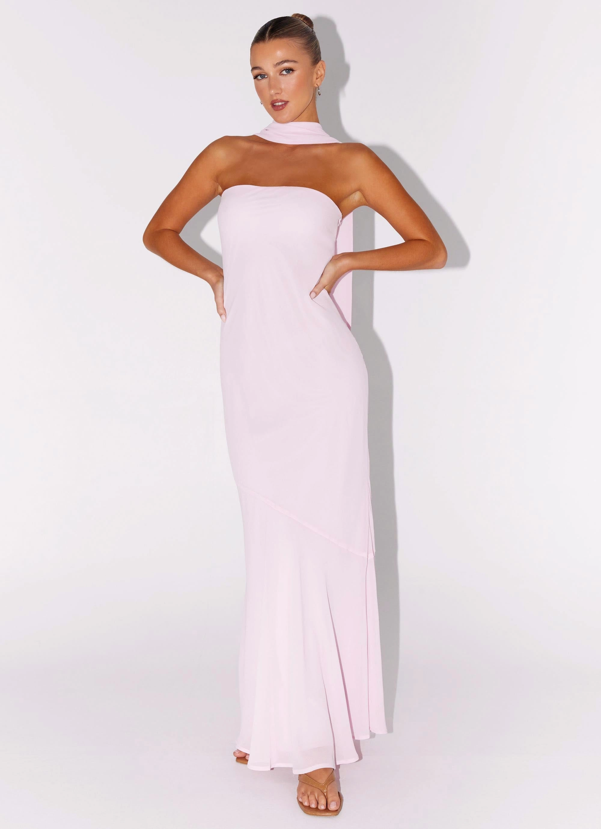 Light and breezy summer dress Matte Look Under The Pagoda Maxi Dress - Pink