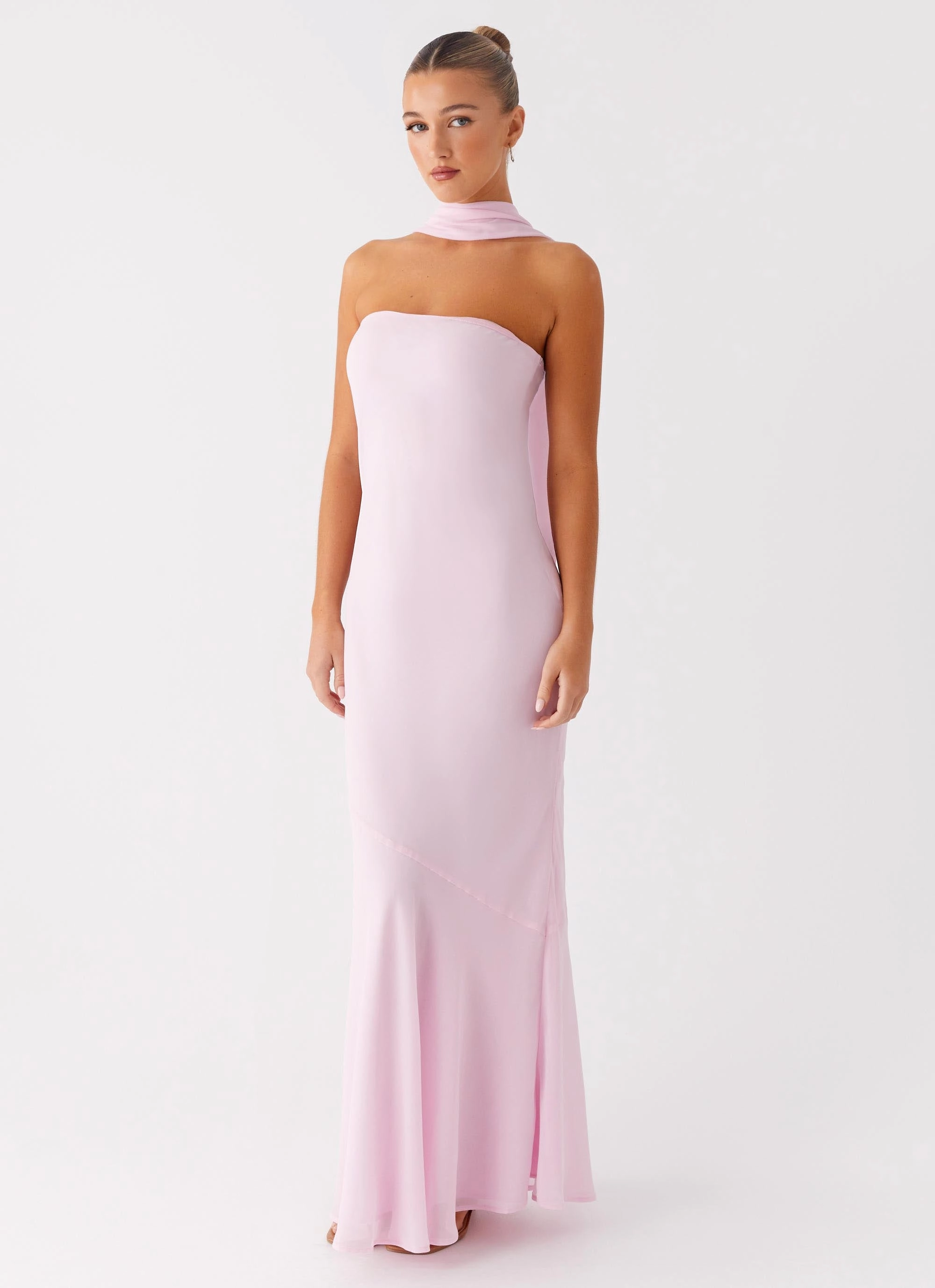 Under The Pagoda Maxi Dress - Pink Simple Fit Urban Mood