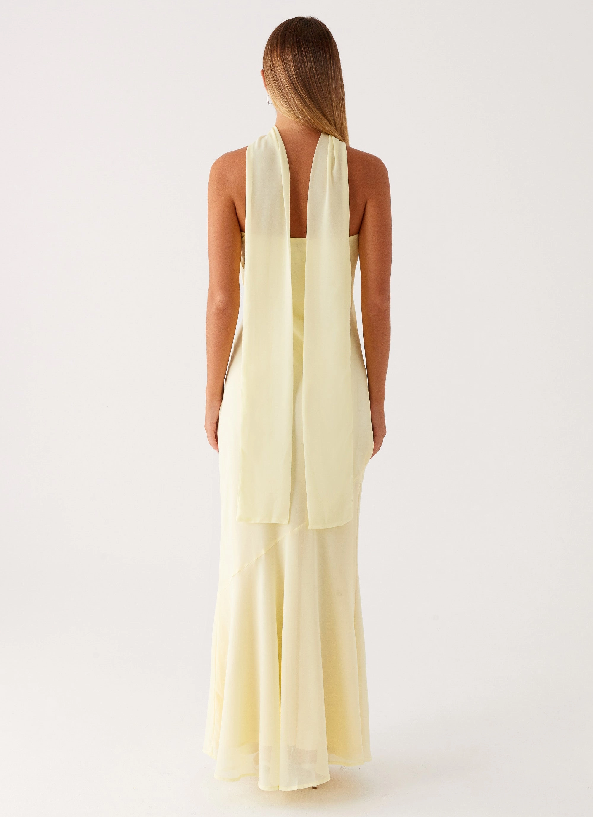 Waist Seam Under The Pagoda Maxi Dress - Yellow