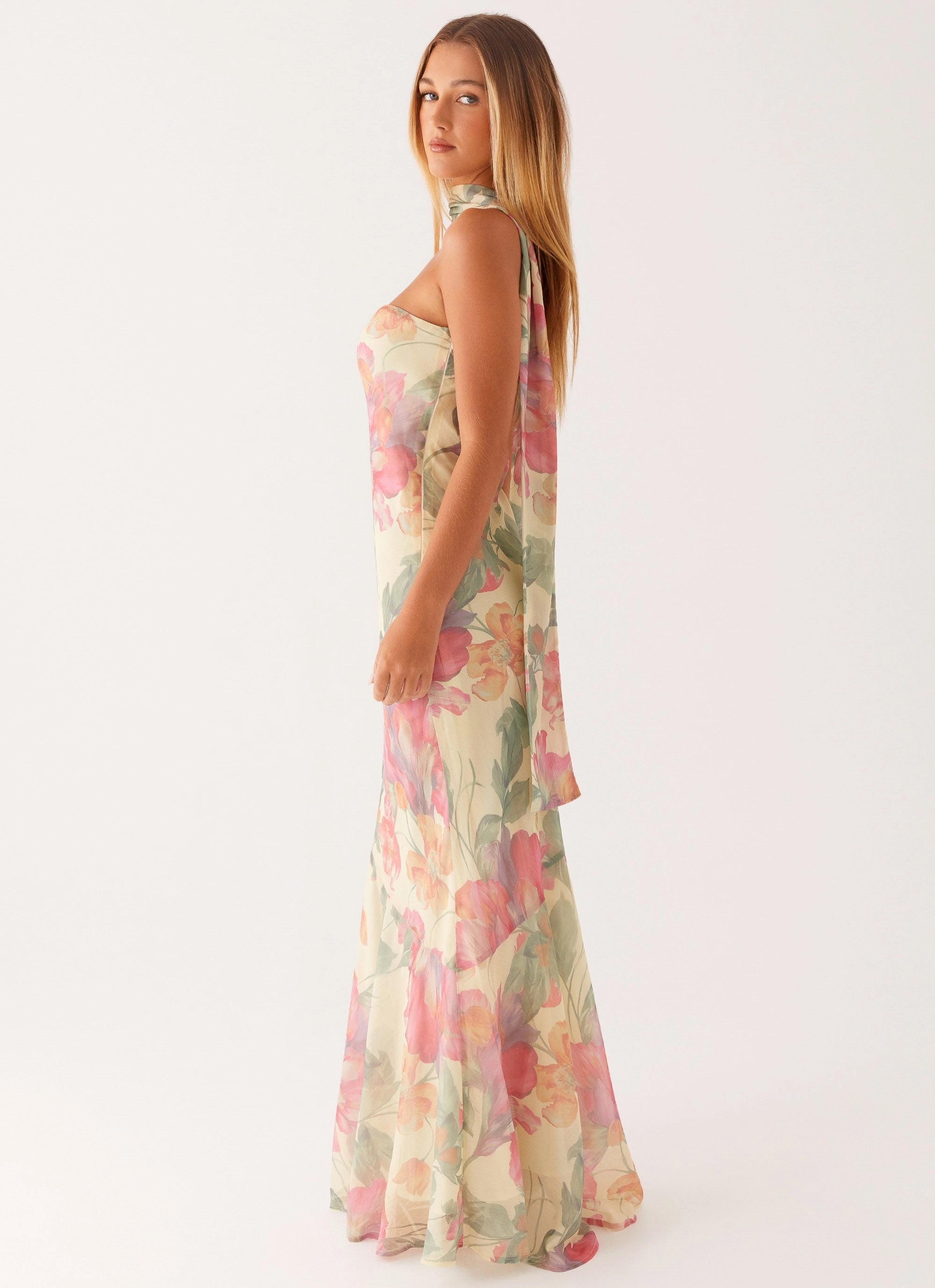 Under The Pagoda Maxi Dress - Yellow Peony Versatile Comfort Wear Crisp Look