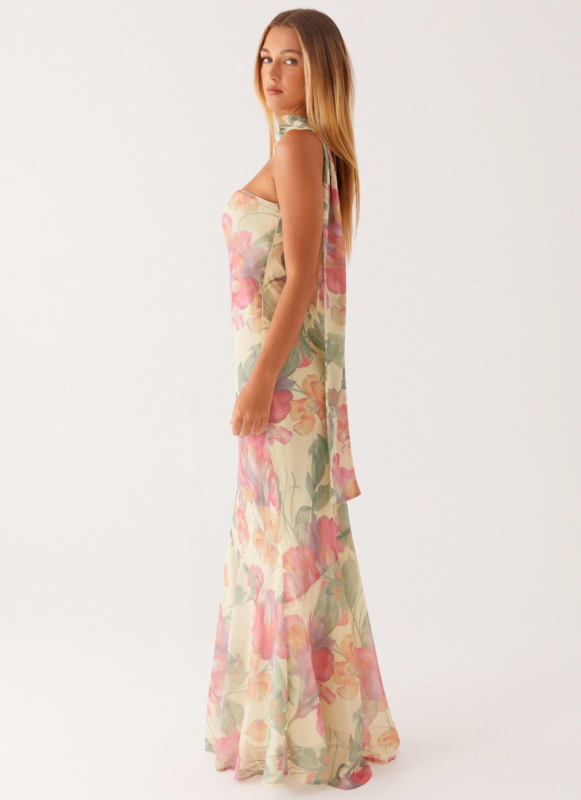 Under The Pagoda Maxi Dress - Yellow Peony Pure Lines