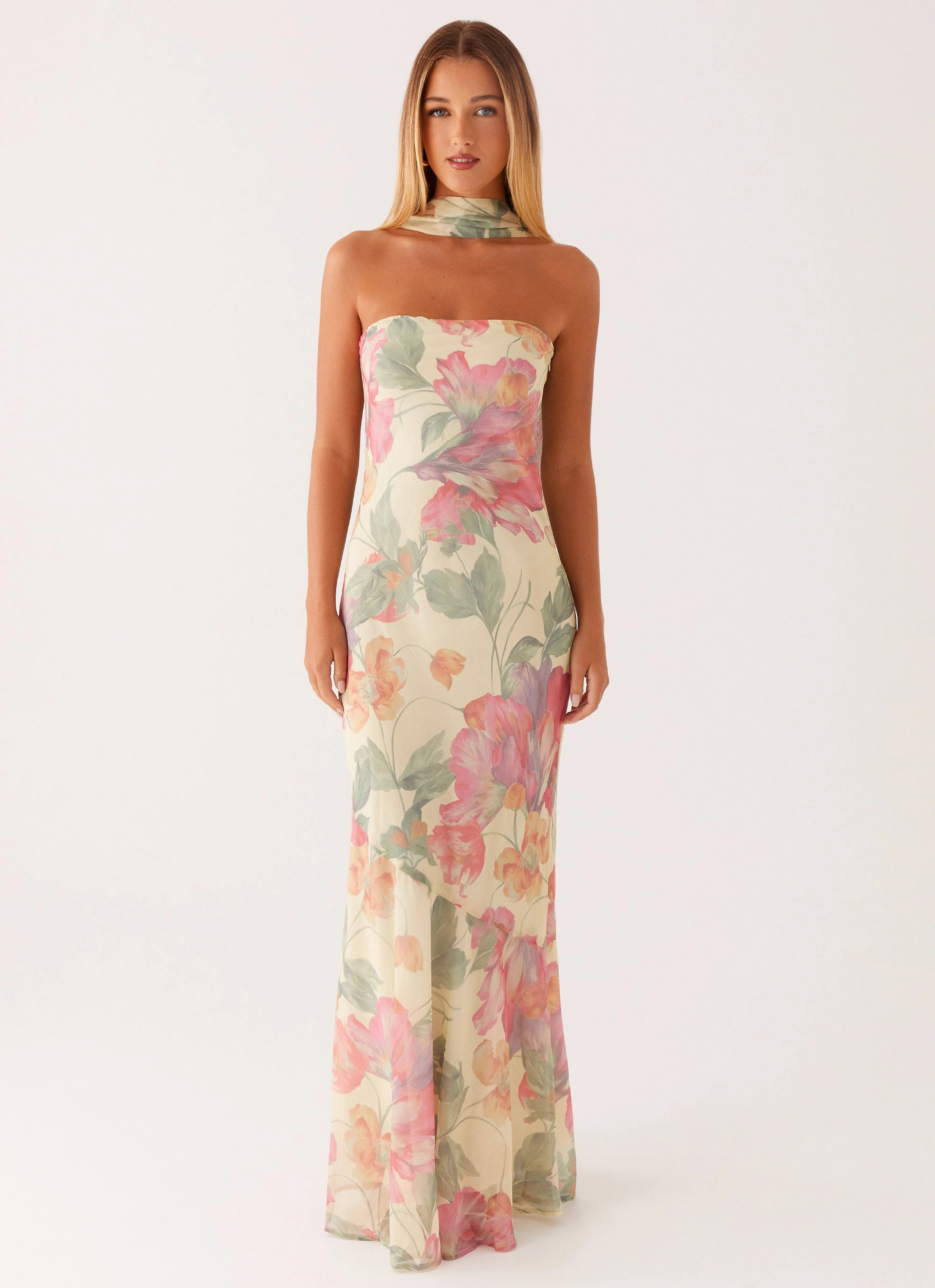 Under The Pagoda Maxi Dress - Yellow Peony Clean Flow Nature Glow