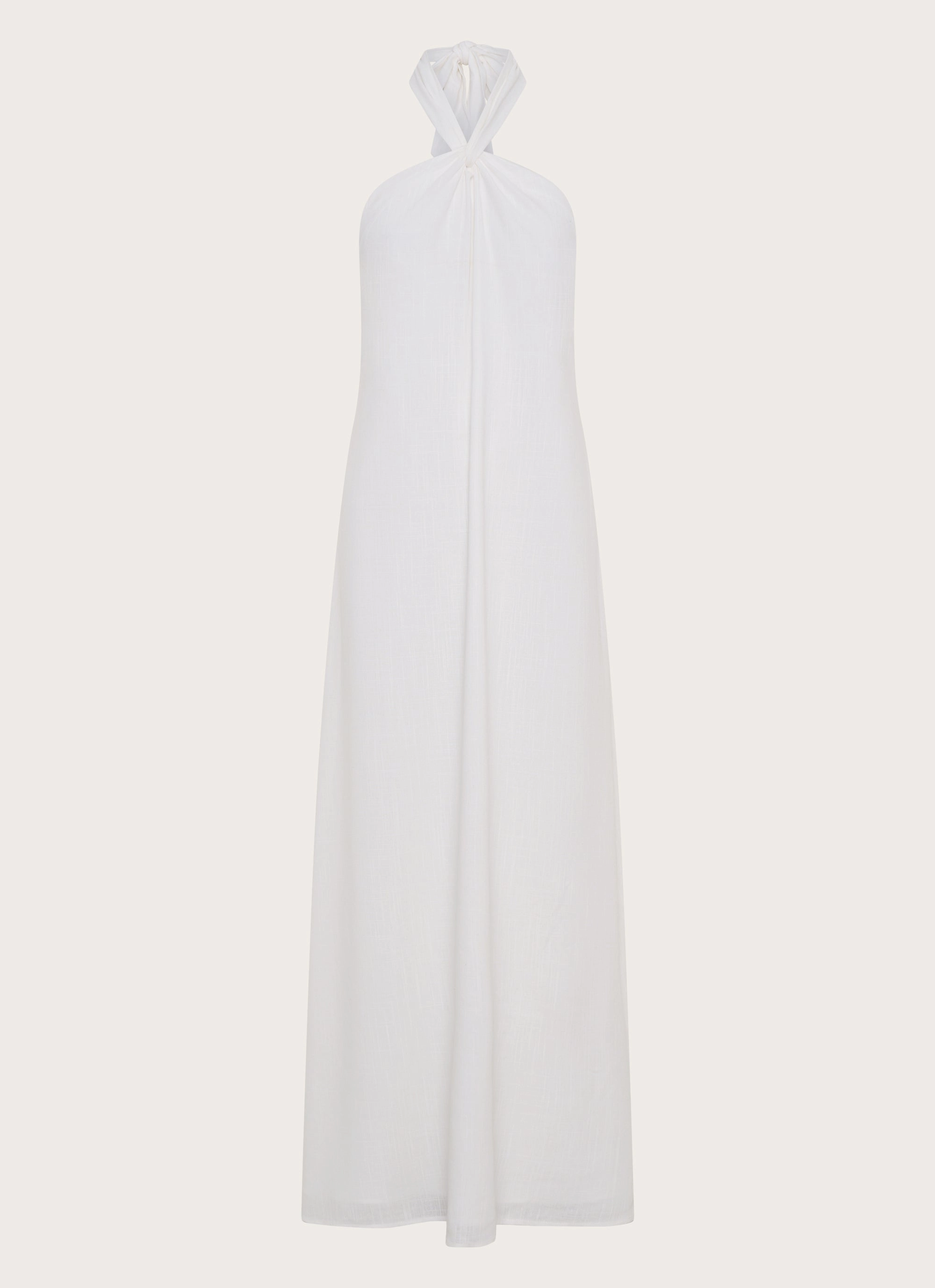 Golden Child Linen Maxi Dress - White Clean Base Comfortable Touch
