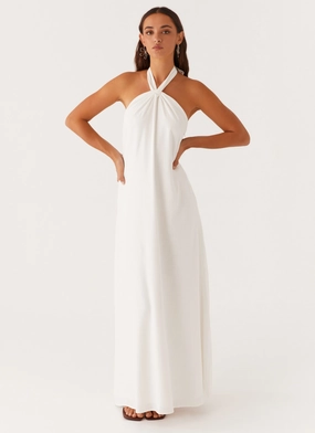 Golden Child Linen Maxi Dress - White Hand-Wash Cool Look