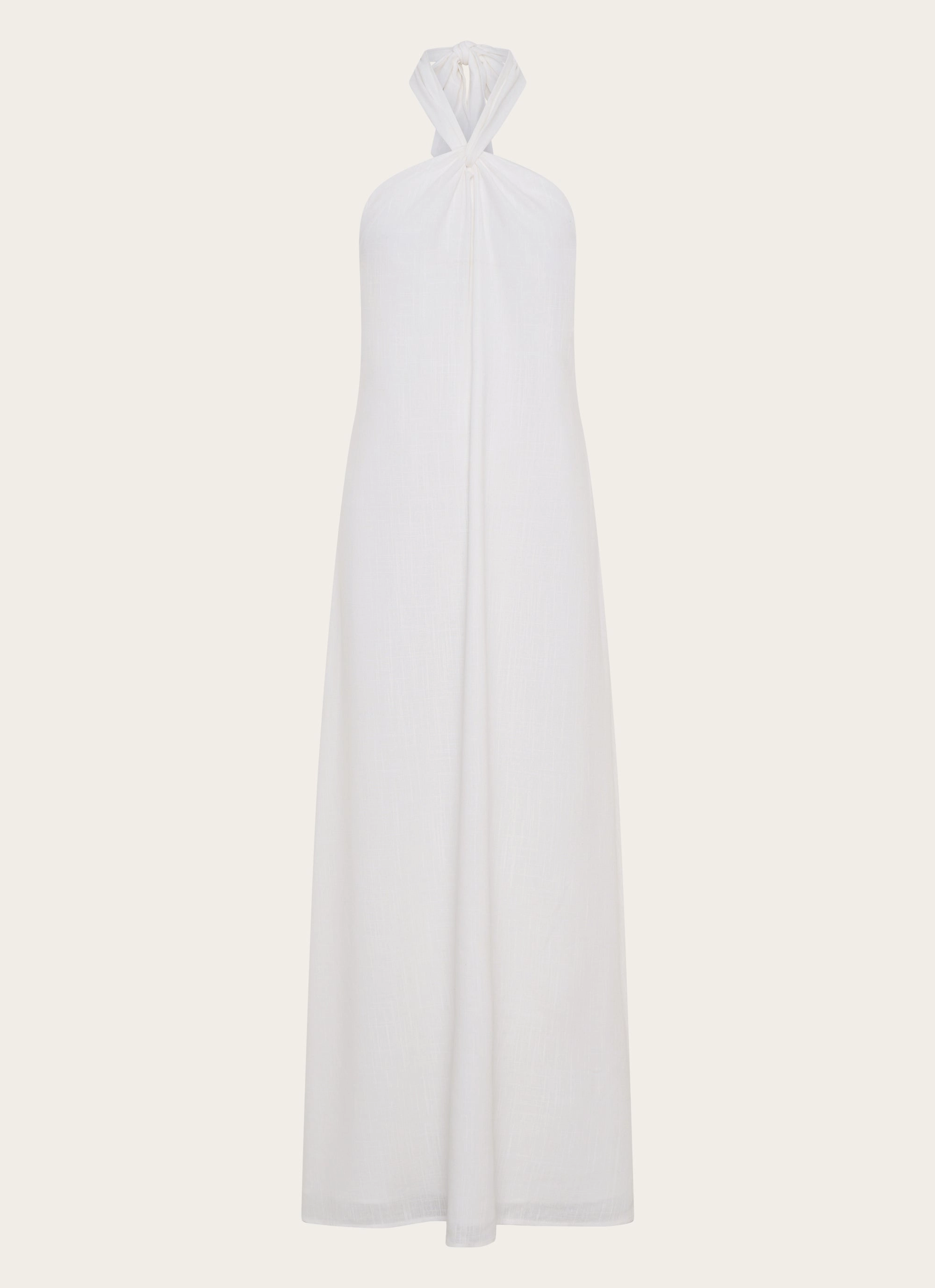 Golden Child Linen Maxi Dress - White Versatile and Comfortable Autumn Look