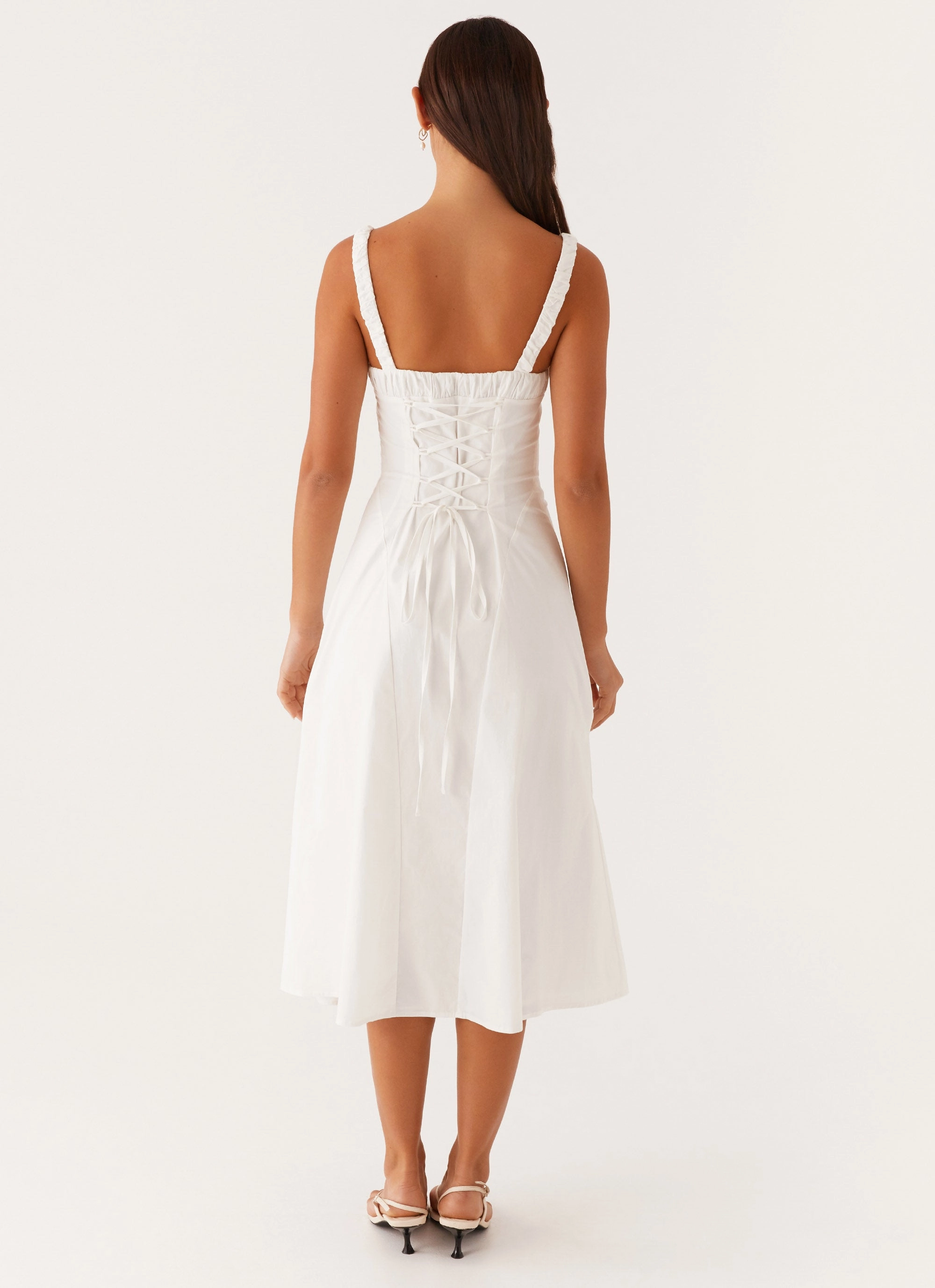 Smooth Tone Enola Midi Dress - White