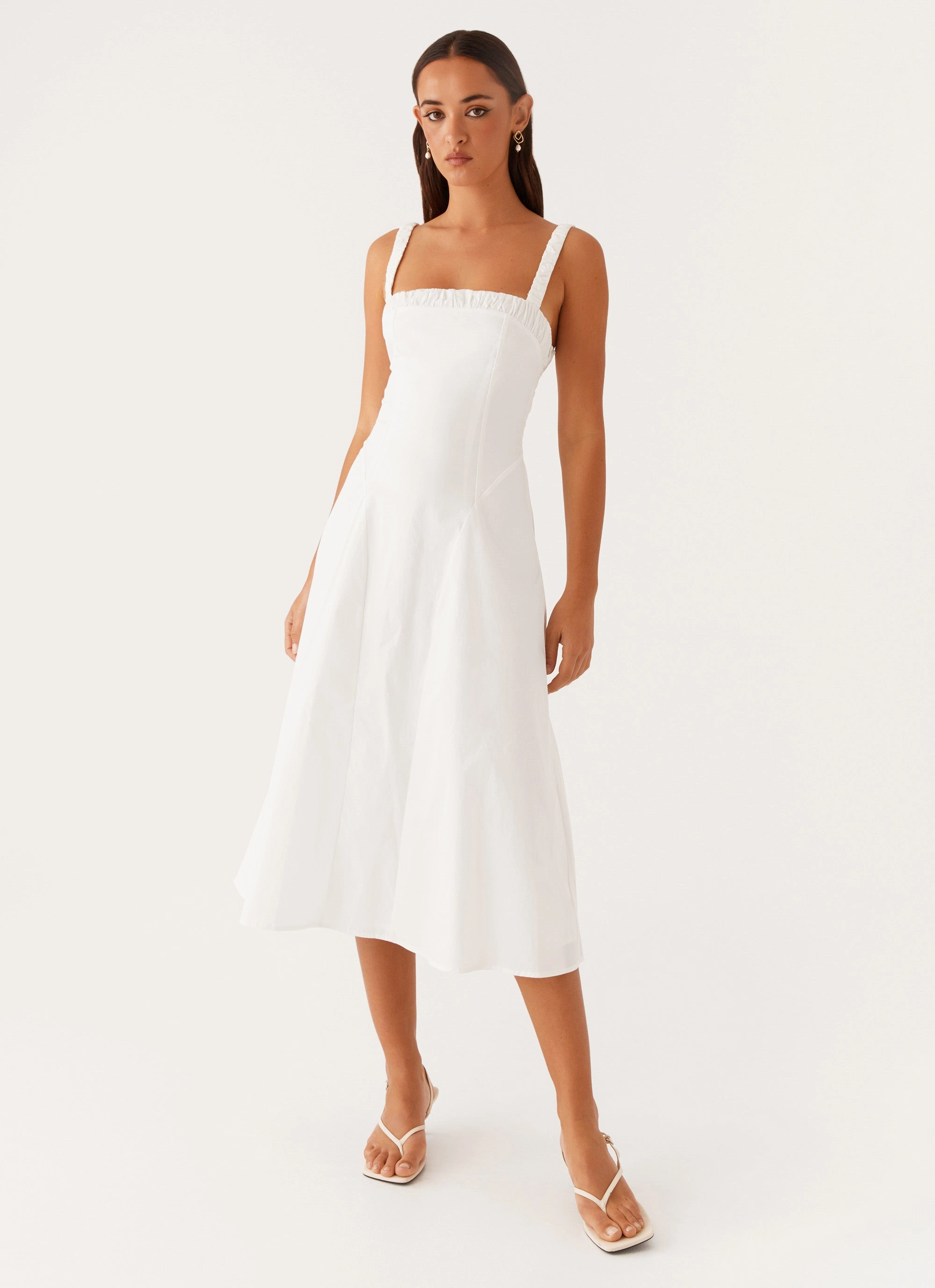 Elegant formal outfit Enola Midi Dress - White