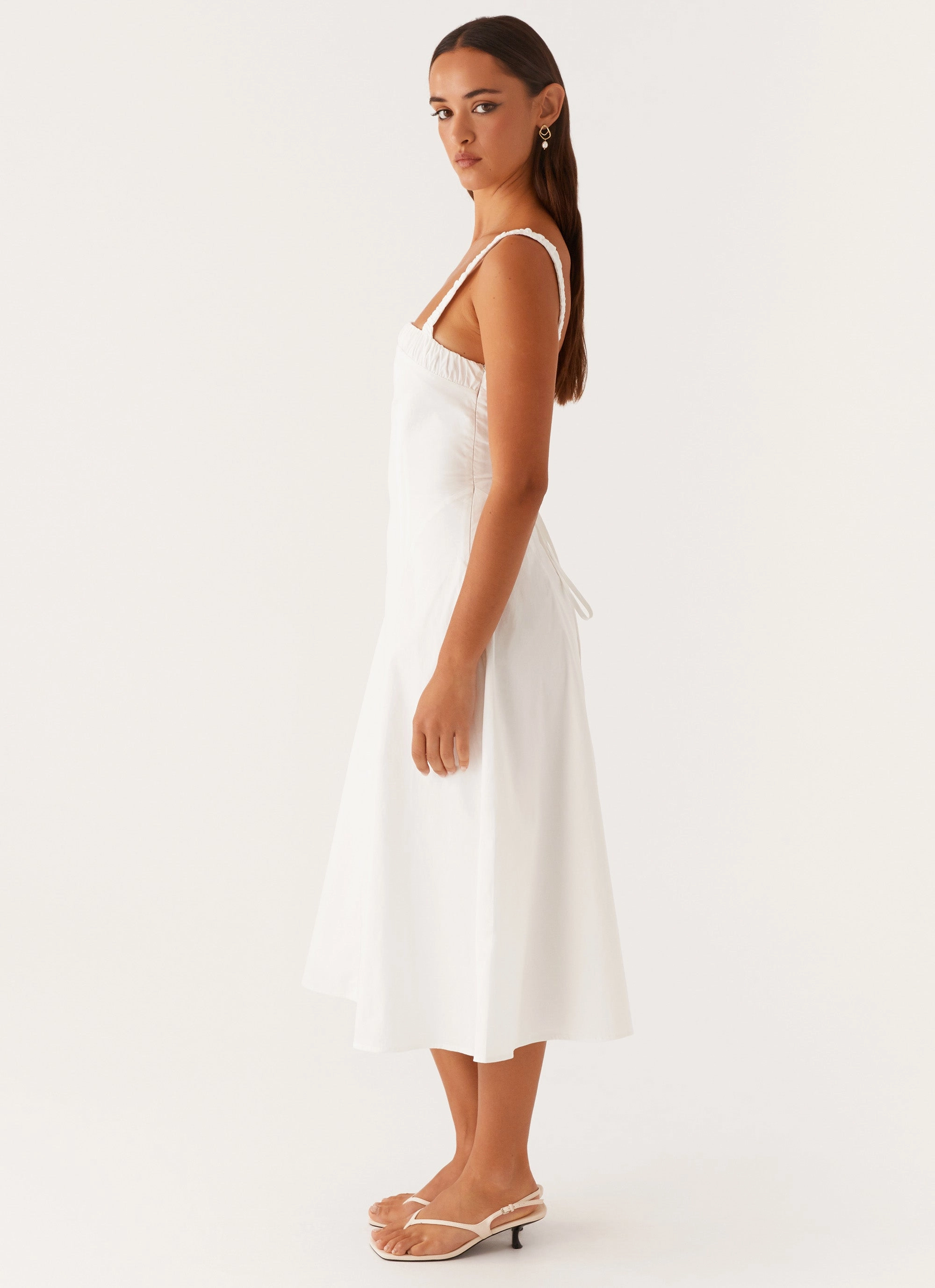 Evening Look Event Safe Enola Midi Dress - White