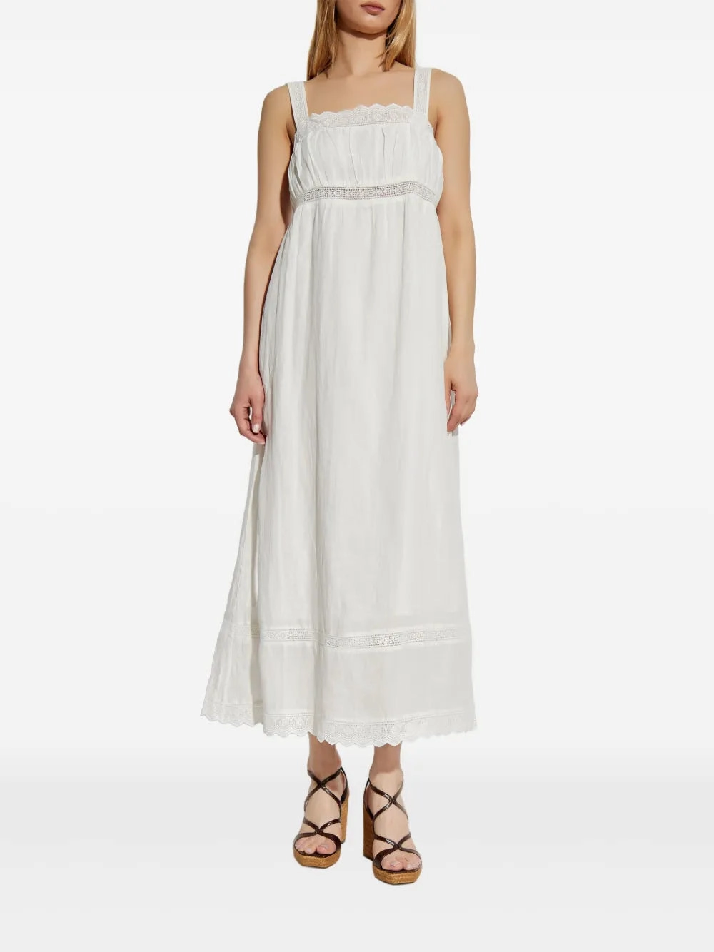 Easy Flow Polite Vibe Grace Shift Dress in Vintage White