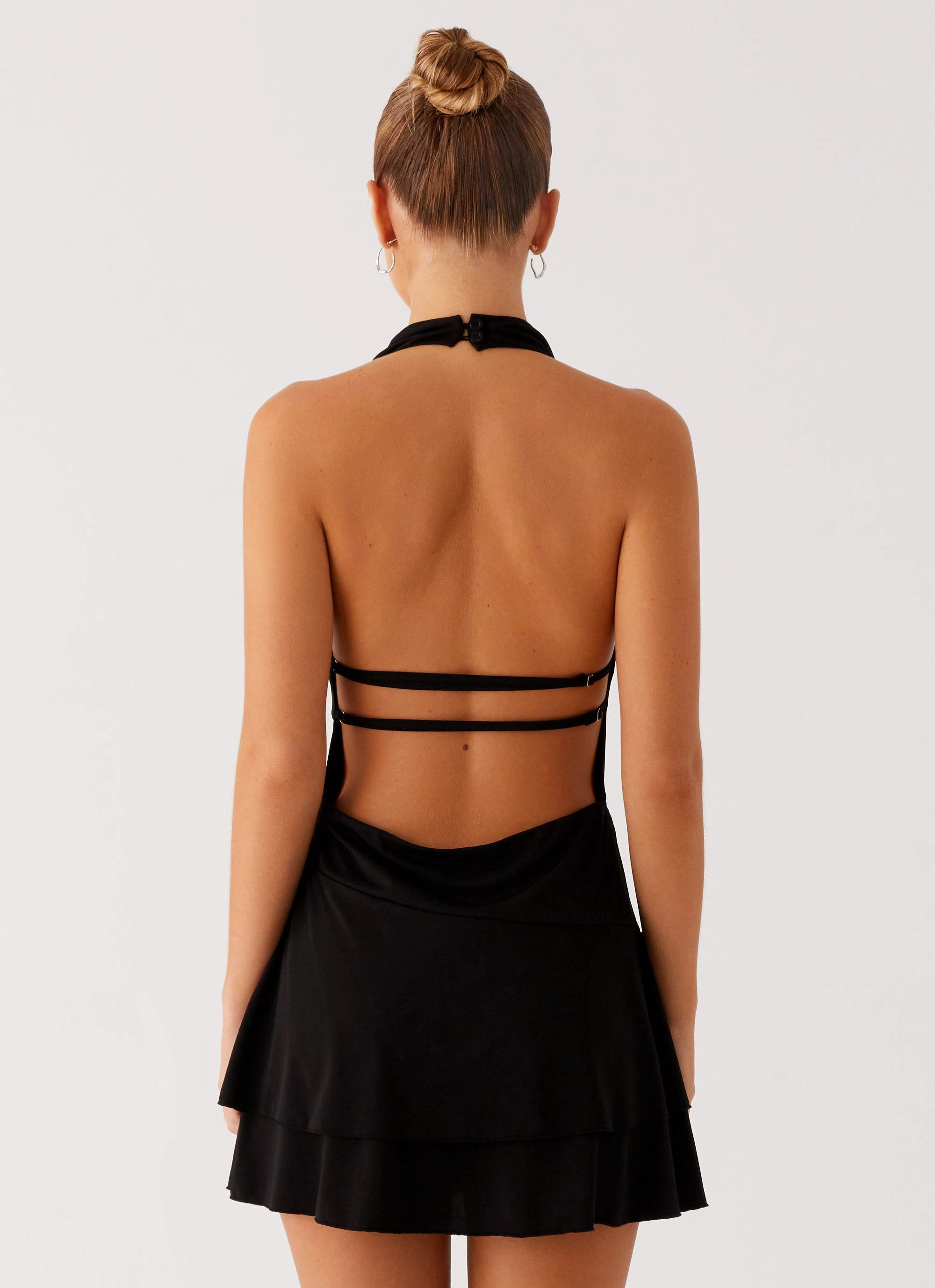 Korean Mood Feel Good Mini Dress - Black