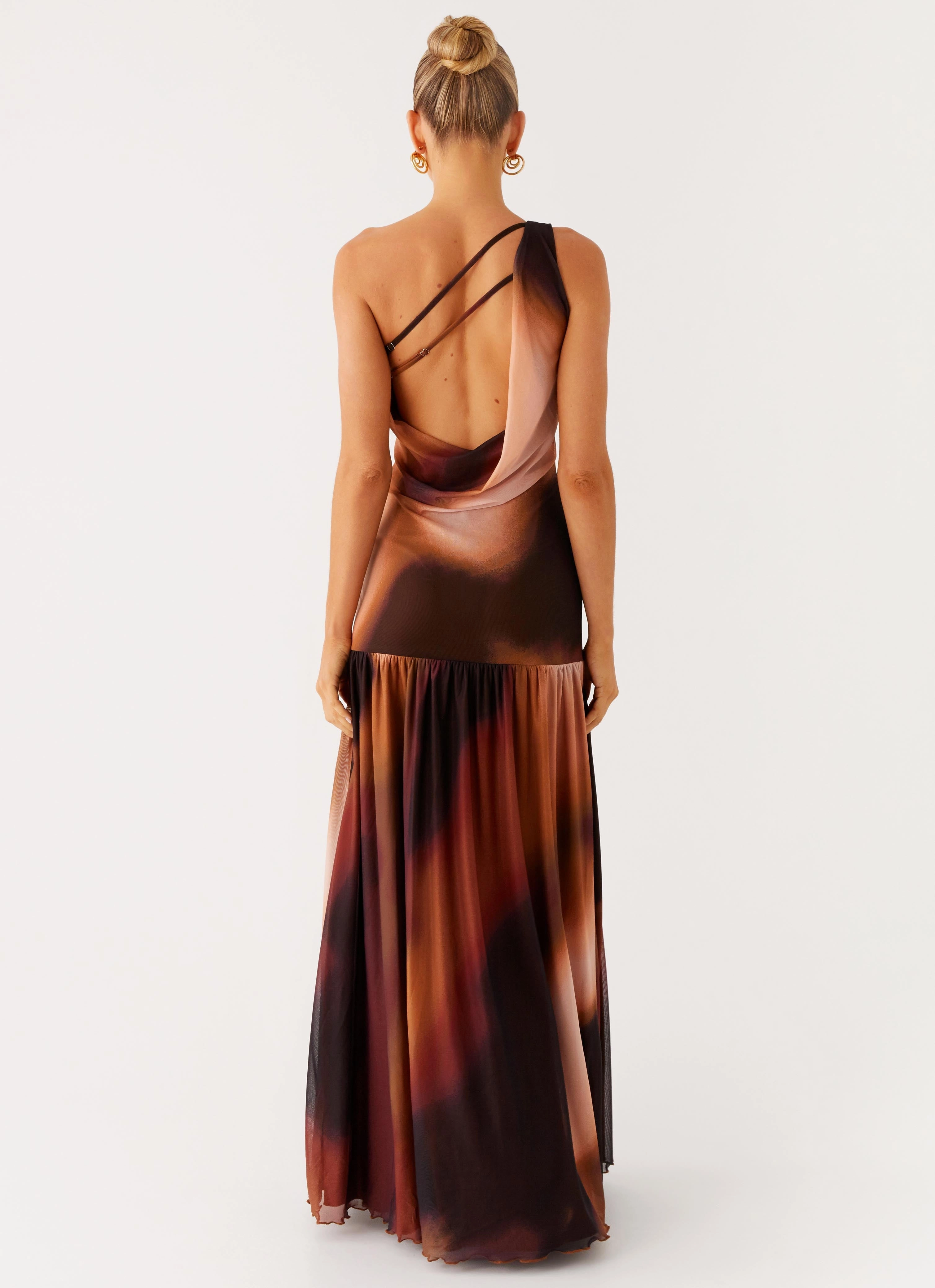 Carlina Maxi Dress - Black Gradient Pop Texture