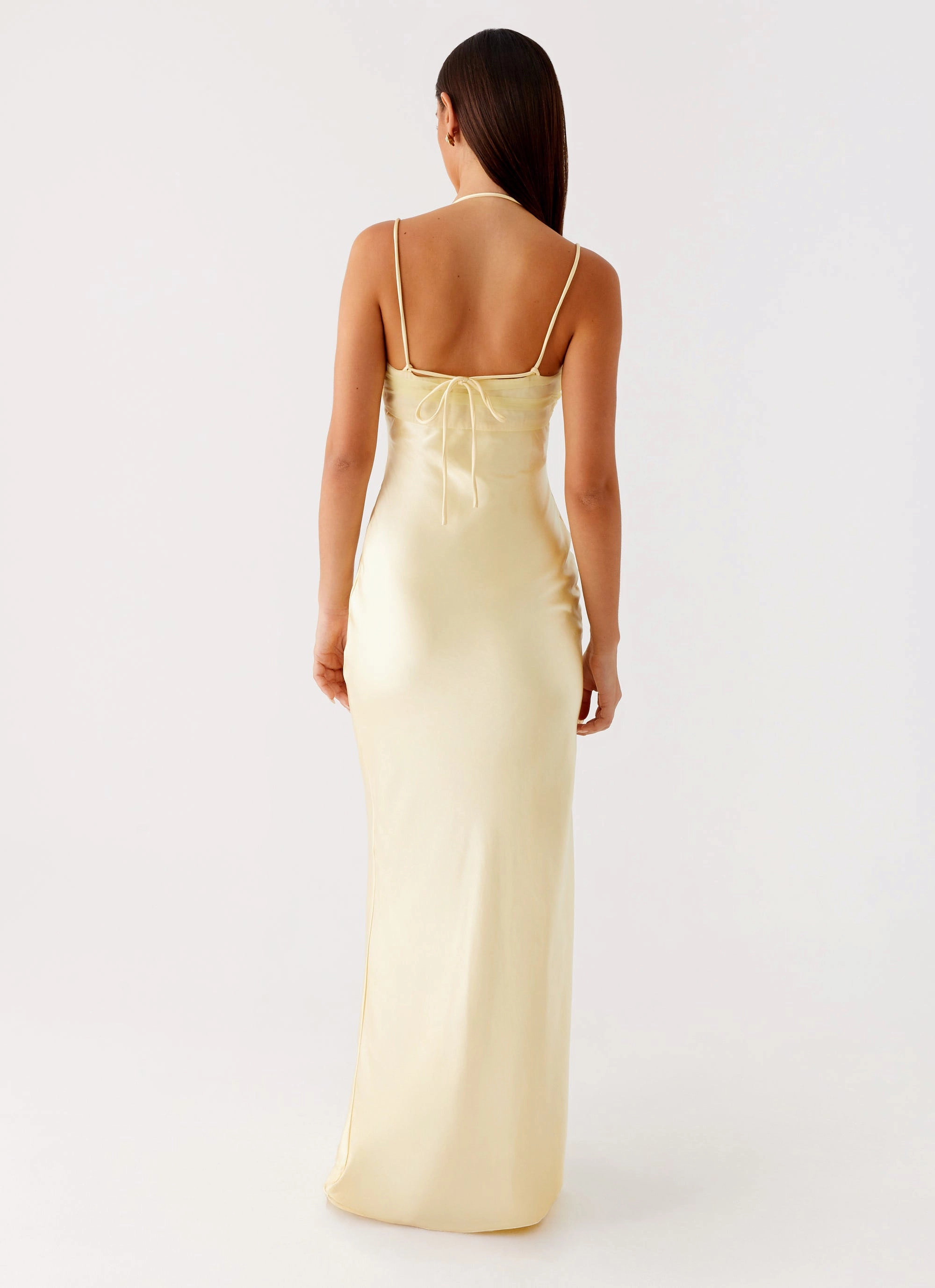 Belize Maxi Dress - Yellow Scalloped-Edge