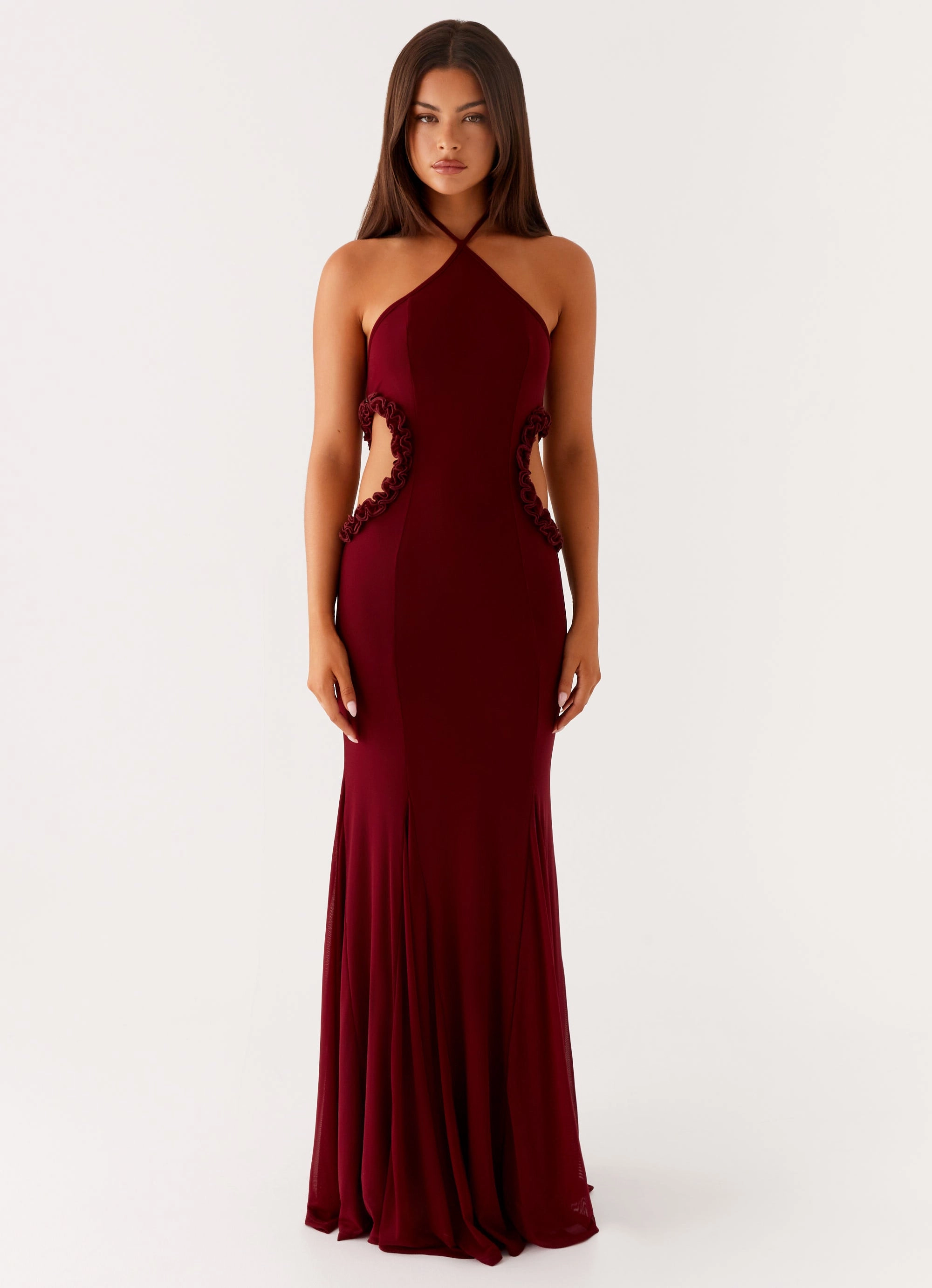 Adjustable-Straps Jemima Maxi Dress - Raspberry Wine