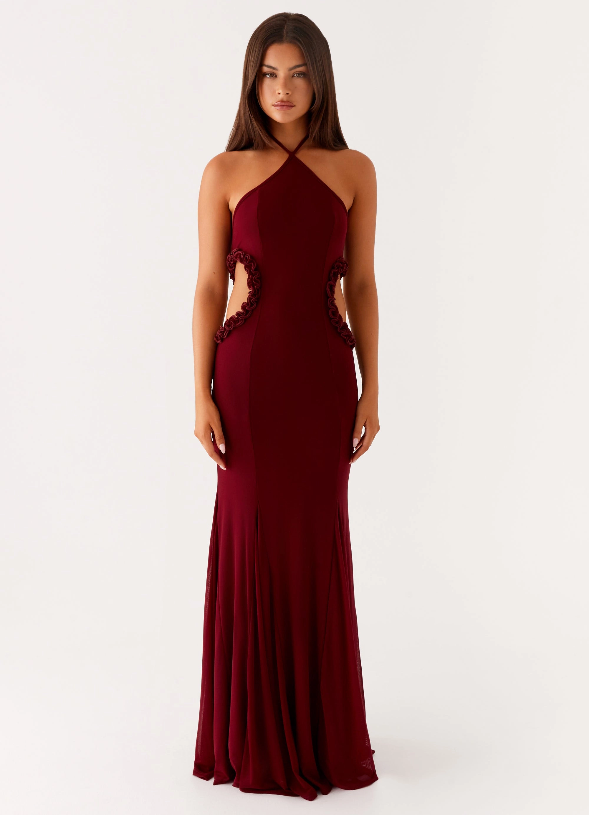 Jemima Maxi Dress - Raspberry Wine Comfort First Flowy Cut