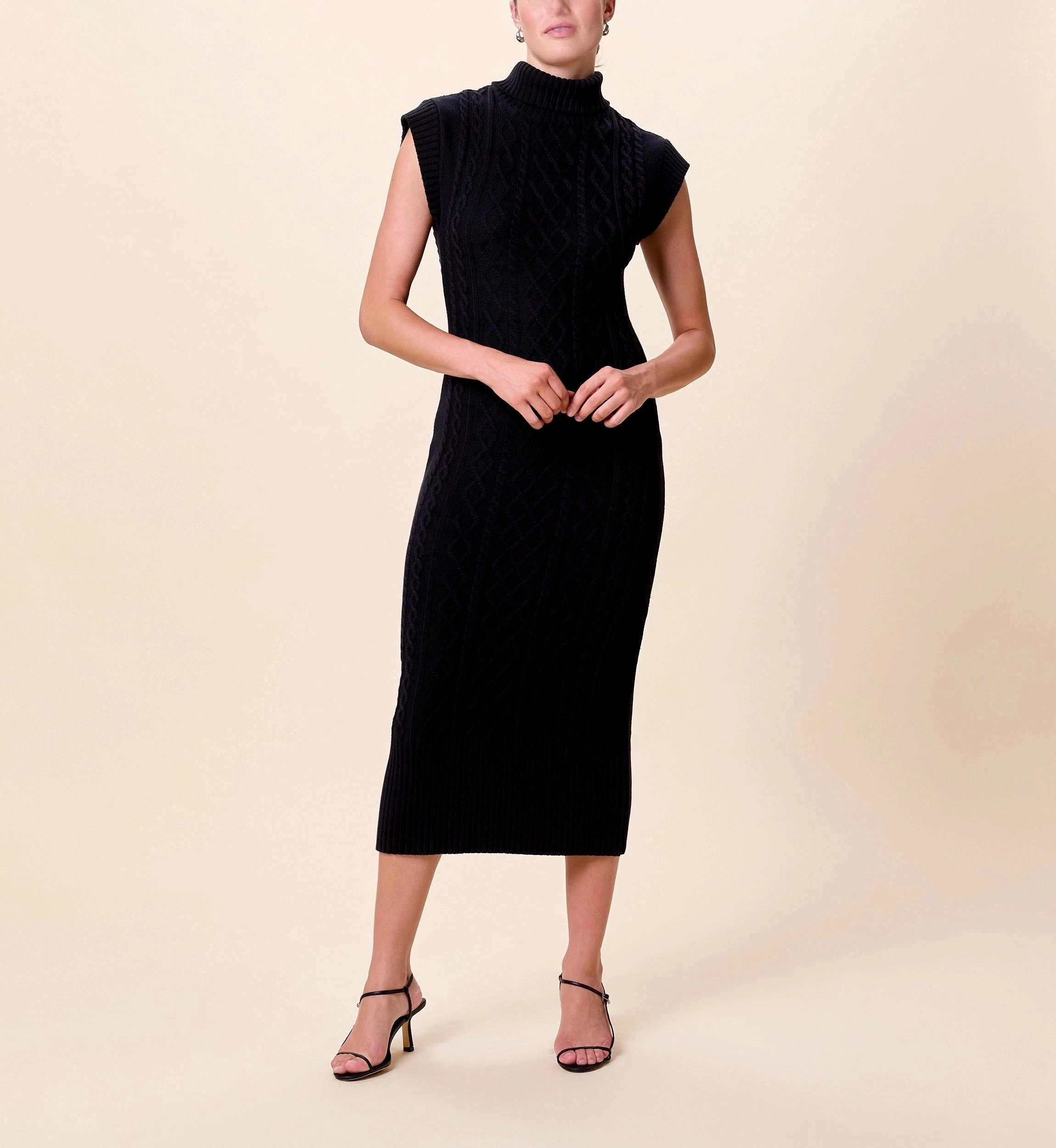 Shana Midi Dress | Black Smooth Outline Multipurpose