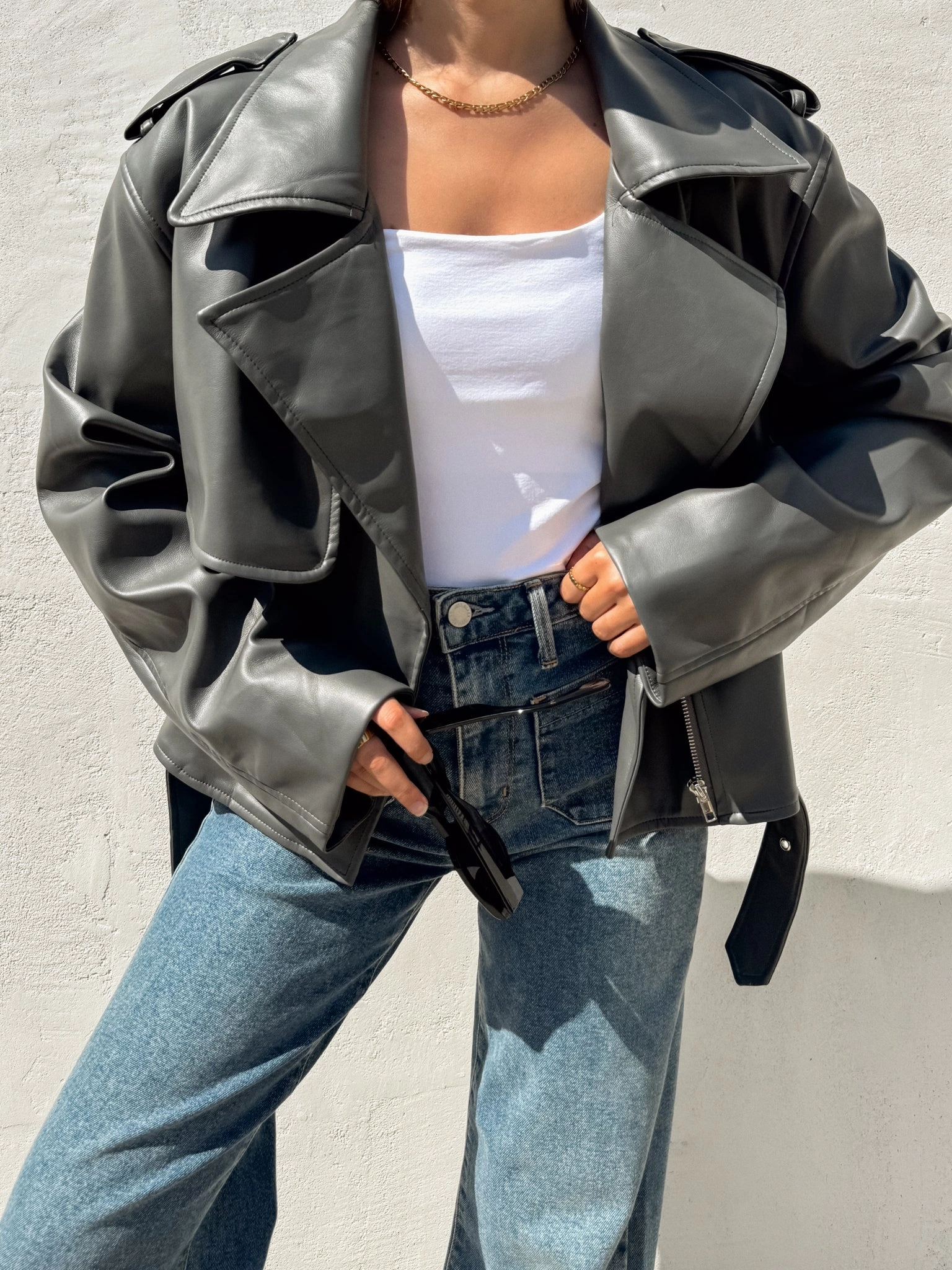 Emery Vegan Leather Jacket Good Material Hypoallergenic Textile