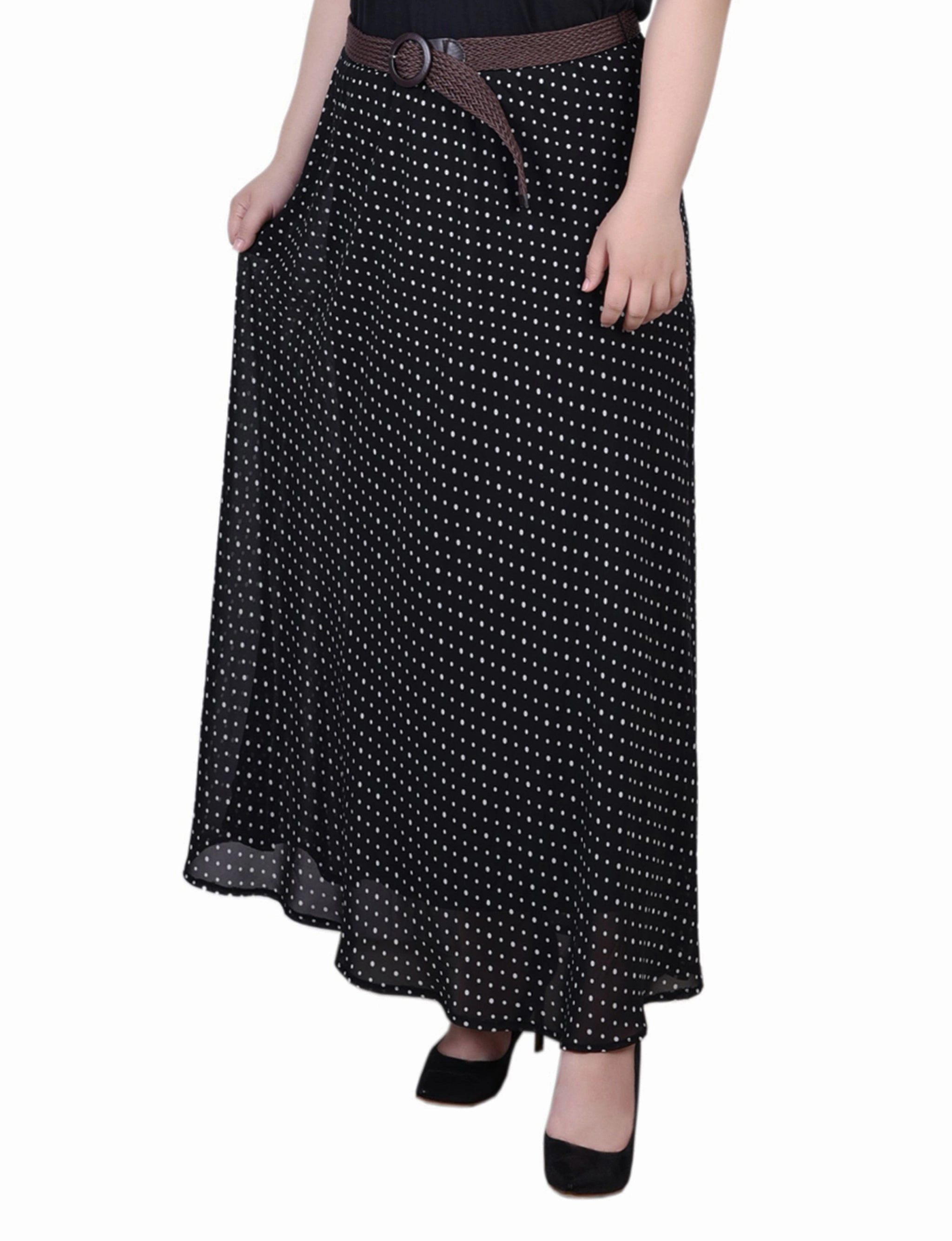 High Density Weave Plus Size Chiffon Maxi Skirt
