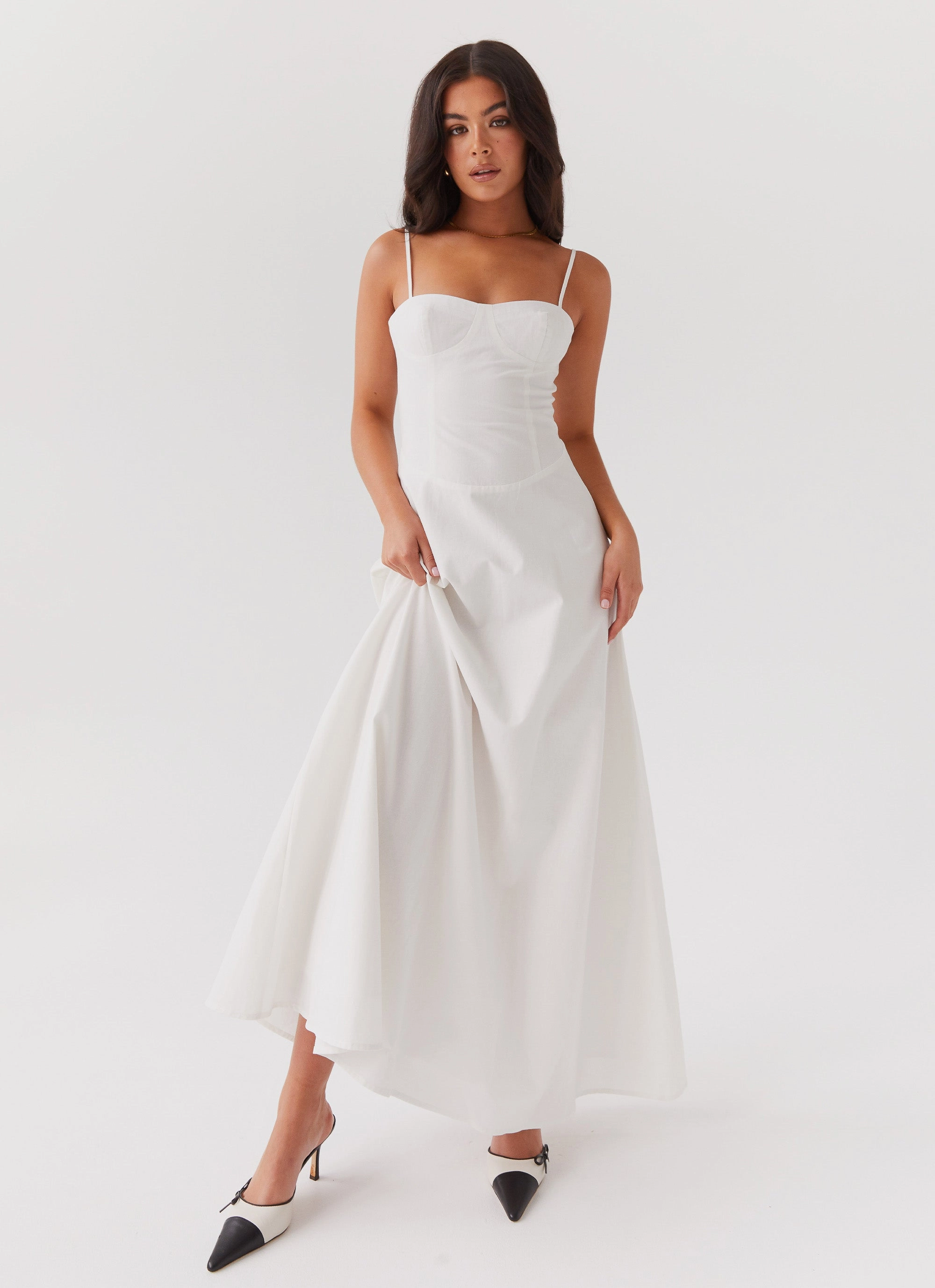 Modern Flow Angelina Linen Maxi Dress - White