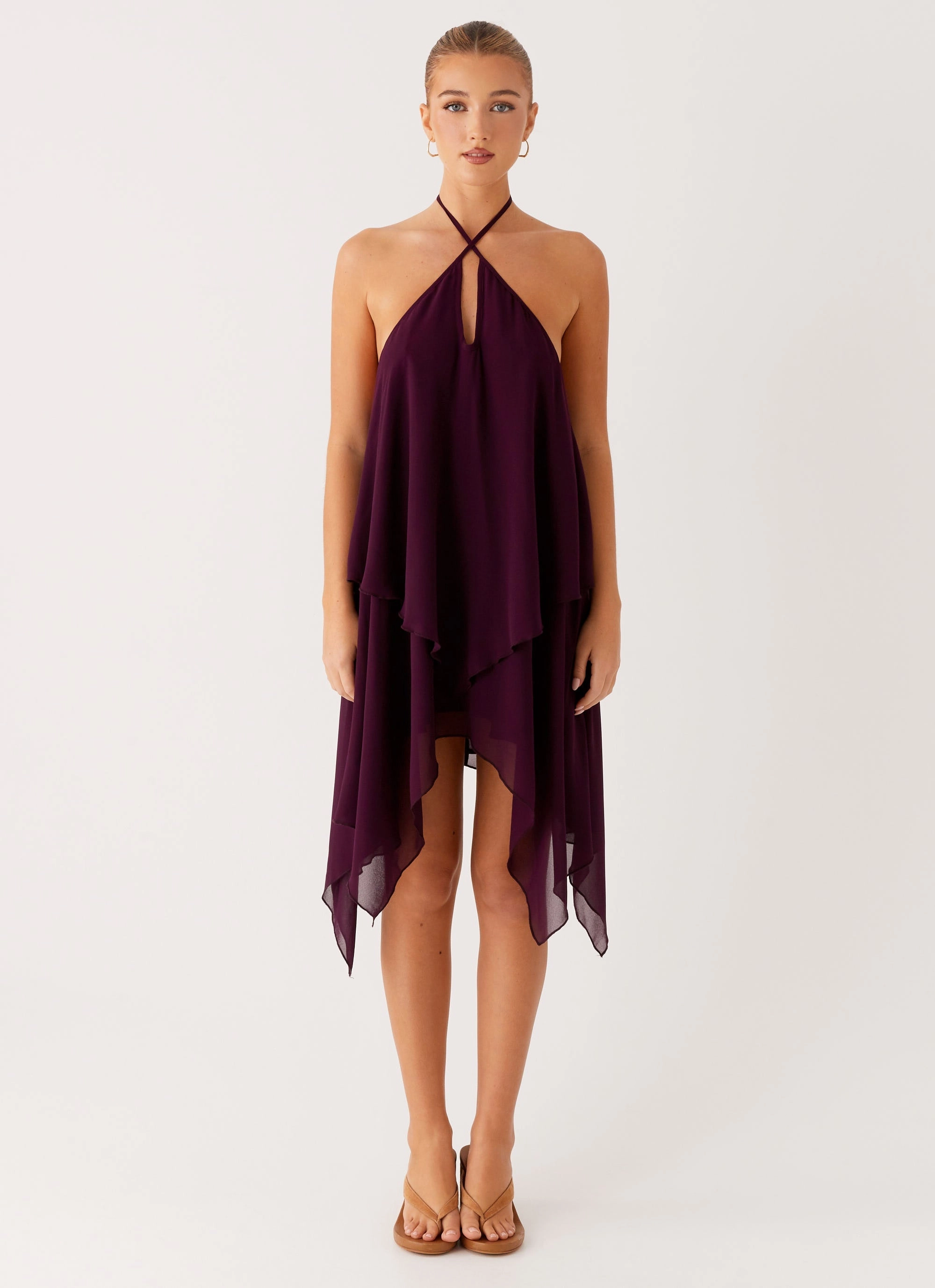 OdorControlTreatment Cozy And Stylish Dalenti Midi Dress - Plum