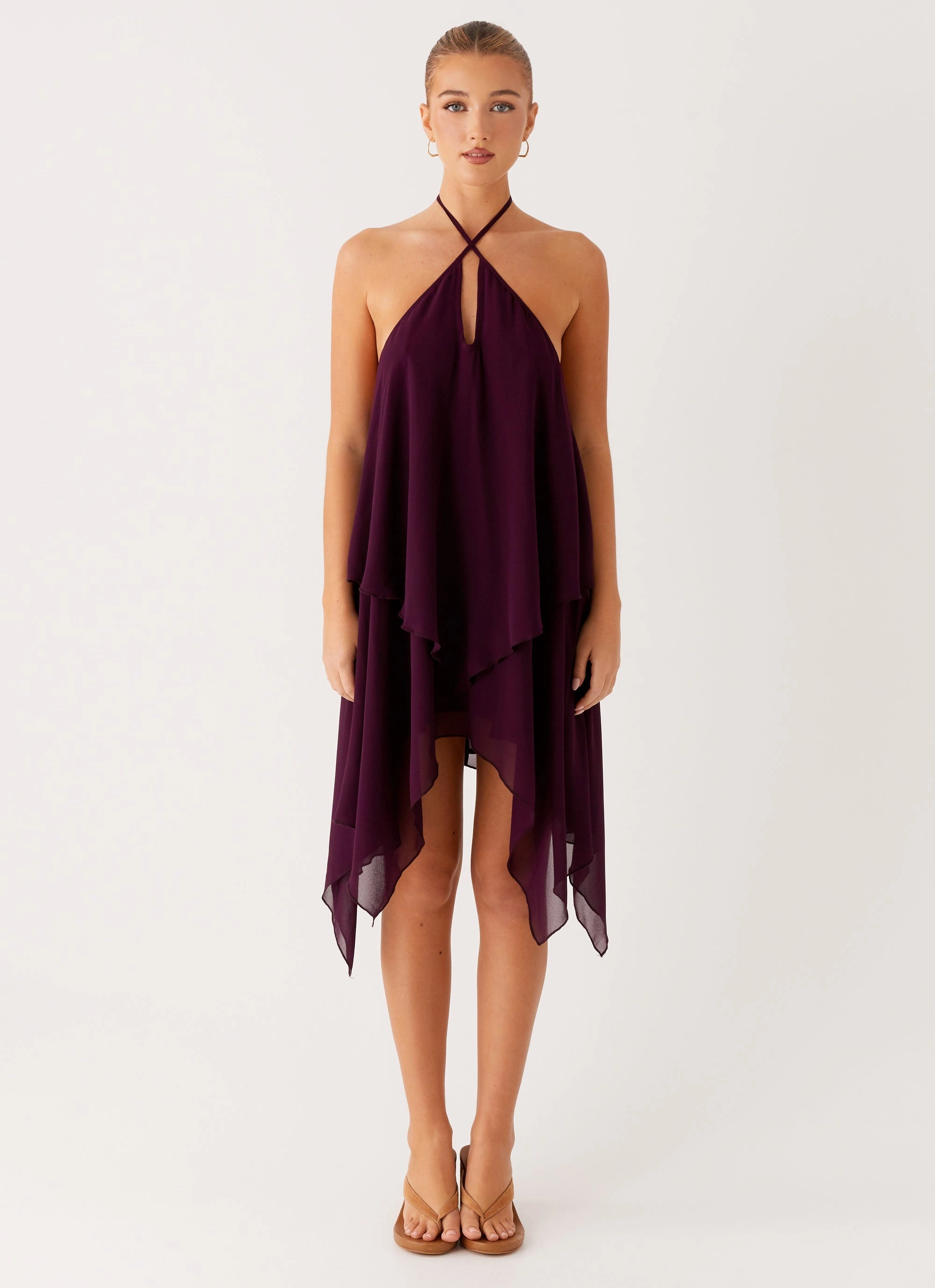 Calm Texture Chill Moment Dalenti Midi Dress - Plum