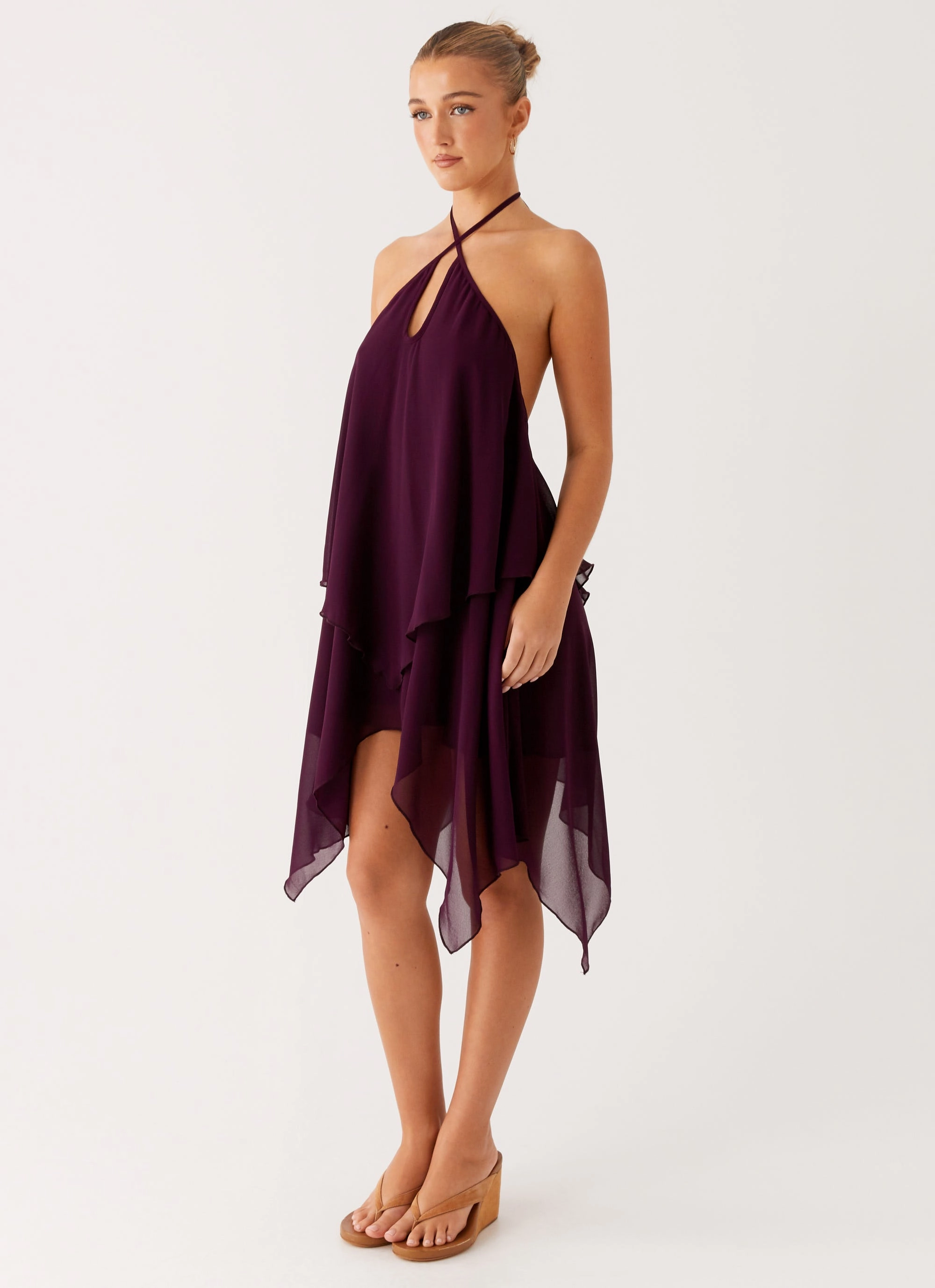 Dalenti Midi Dress - Plum Easy Tones LayeredHemline